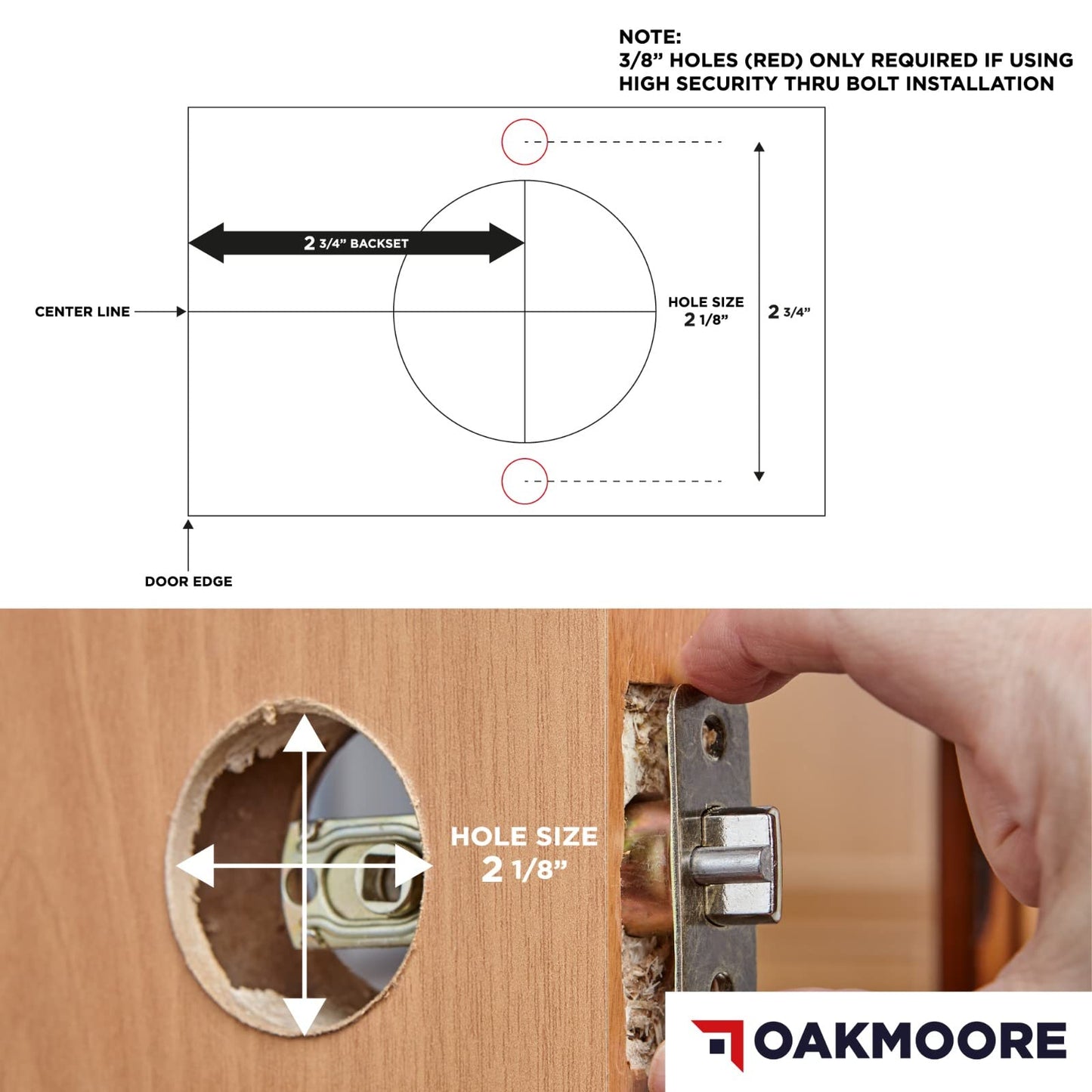 OAKMOORE Commercial Entry Door Handle | Grade 2 Ultra Heavy Duty Lockset with Keys | Offices, Stores, Industrial | UL CUL & ADA | Satin Nickel | ANSI A156.2 | Durable Knob for High-Traffic Areas