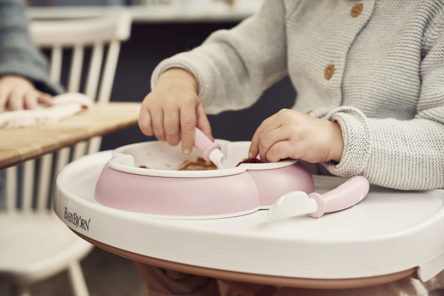 BABYBJÖRN Baby Feeding Set, Powder Pink , 4 Piece Set