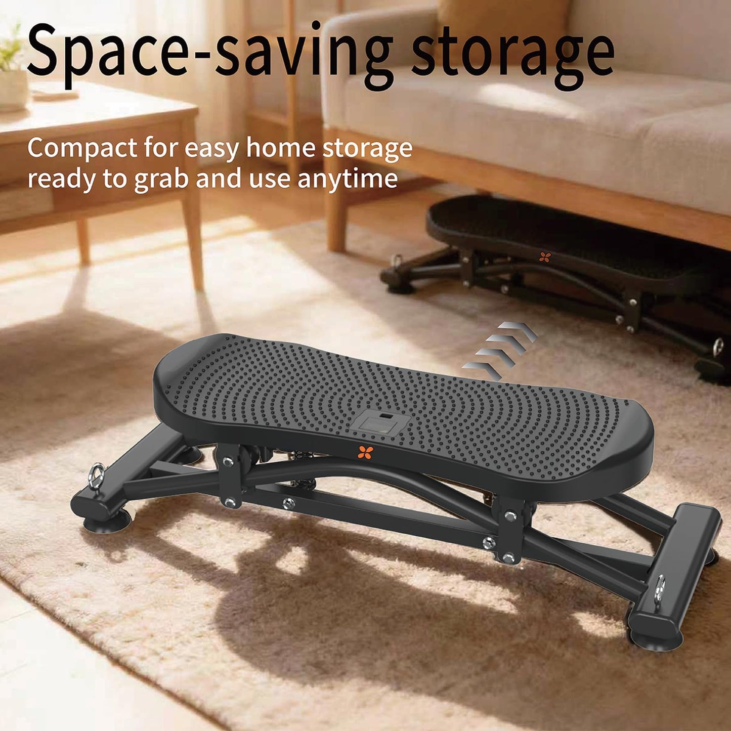 Balance Board for Adults, Rocking Stepper with Resistance Bands, Portable Wobble Board with LCD Monitor, 300 lbs Capacity Ski Trainer for Full Body Workout at Home Gym (Black)