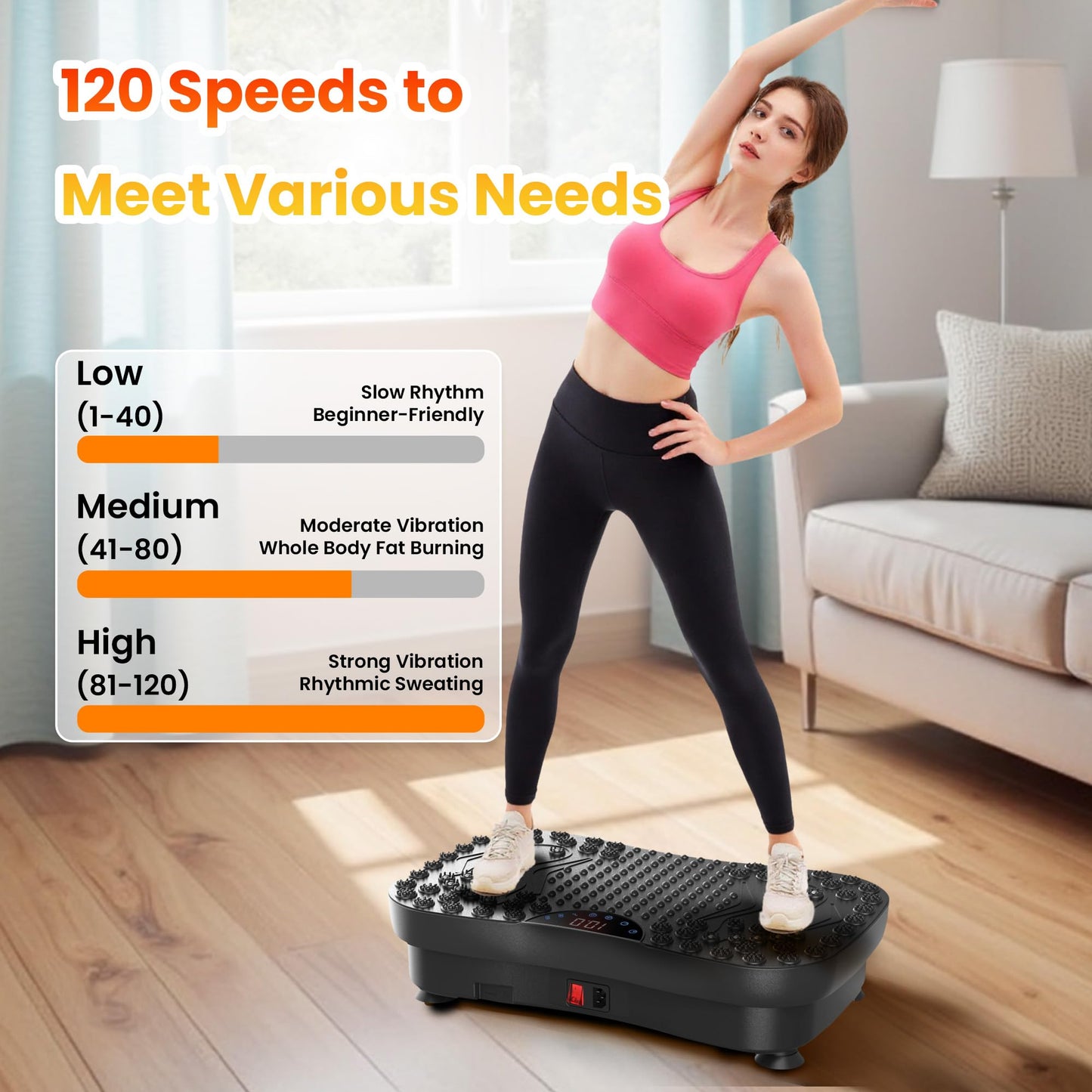 AXV Vibration Plate Fitness Platform Exercise Machine Vibrating Shaking Full Body Shaker Workout Vibrate Stand Shake Board Sport for Weight Loss Fat Burner for Gym Home Office