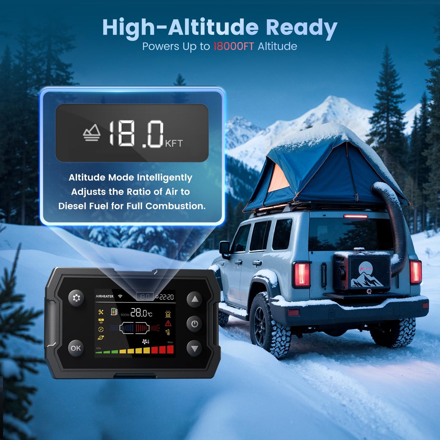 8KW Diesel Heater, All in One 7.5L Toolbox MAX Diesel Air Heater 110/12/24V Parking Heater with App Control, Wireless Temperature Sensing and Altitude Mode for RV Garage Camper 2025 Upgraded