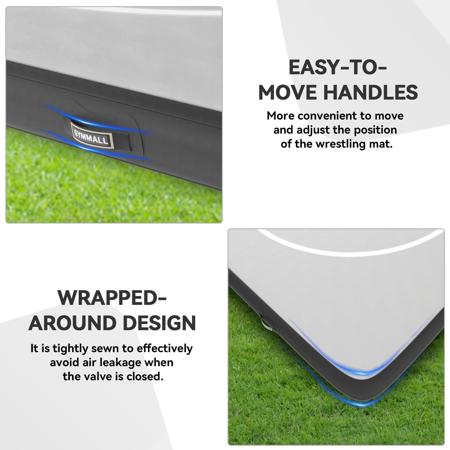 GYMMALL Wrestling Mat Inflatable 10'x6', Foldable 4" Thick for Home Outdoor Indoor, Waterproof PVC Mat for Jiu Jitsu, Gymnastics, Water Yoga, PE Training, BJJ, MMA, Martial Art, Grappling, Judo, Boxing