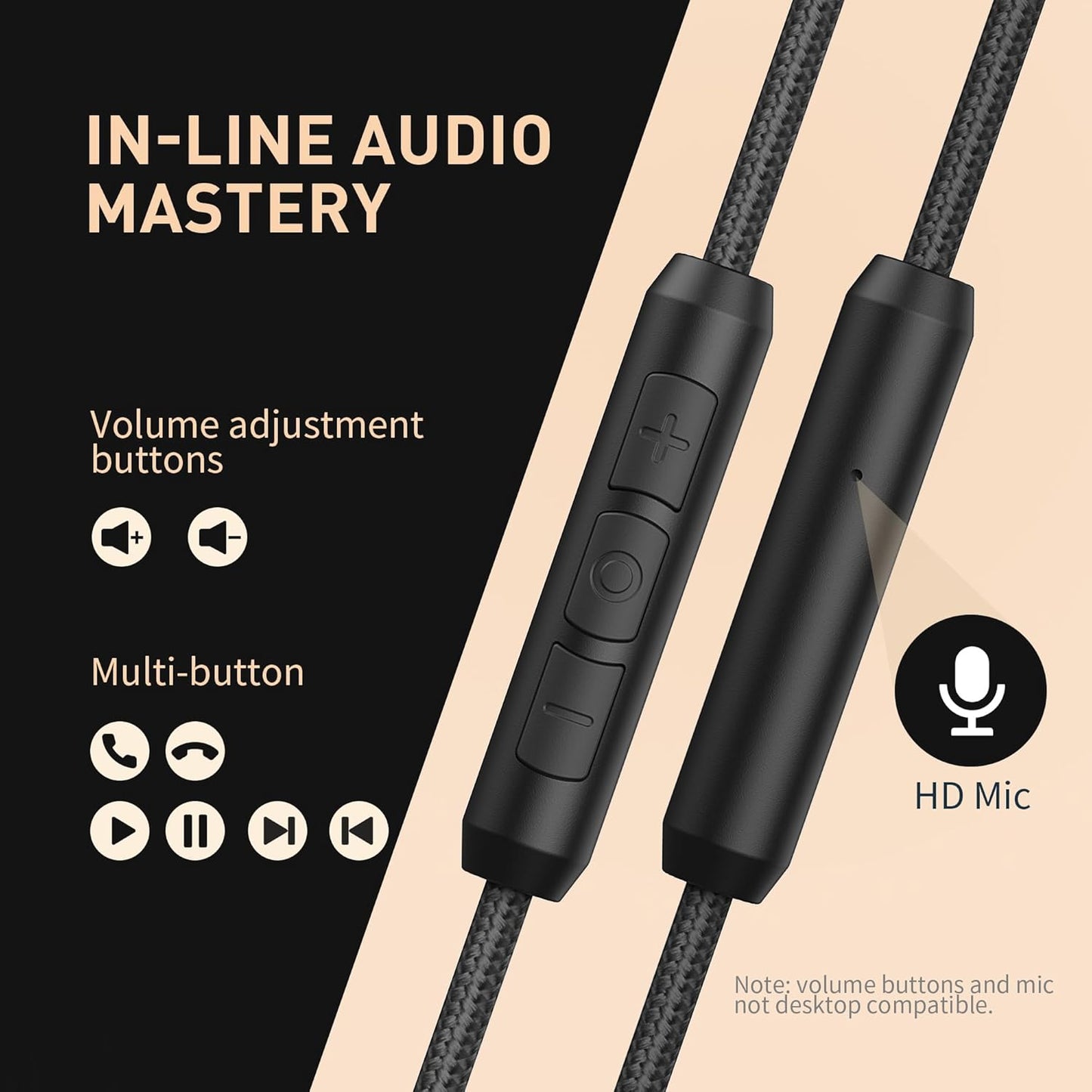 3.5mm AILIHEN Wired Headphones with Microphone, Over-Ear Foldable Corded Head Phones with Volume Control Jack for Teens