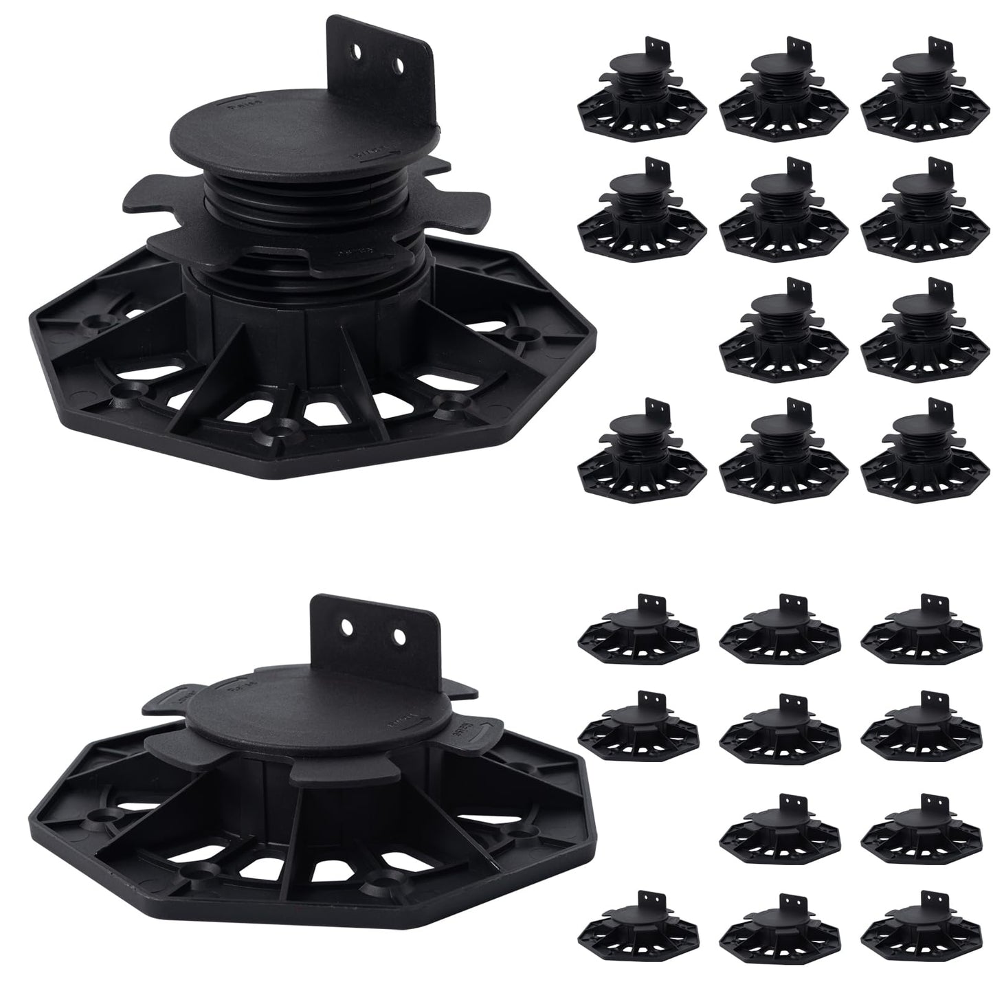 PHLKJL 24Pack Adjustable Plastic Pedestal Paver,Floor Slate Support Floor Lift,Deck Support Floor Raising (Unilateral keel Slot)