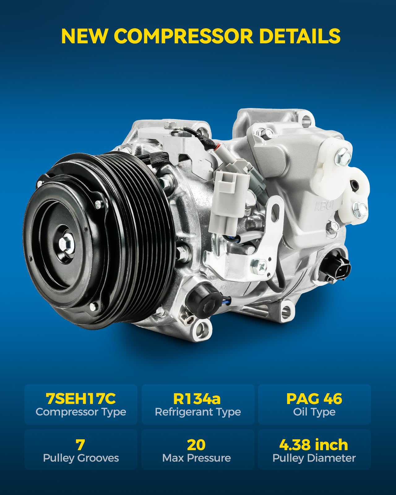 PHILTOP 158366 NEW Air Conditioner AC Compressor with Clutch Compatible with Lexus ES350 2007-2013, Toyota Sienna 2007-2010, Venza 2010-2015 3.5L