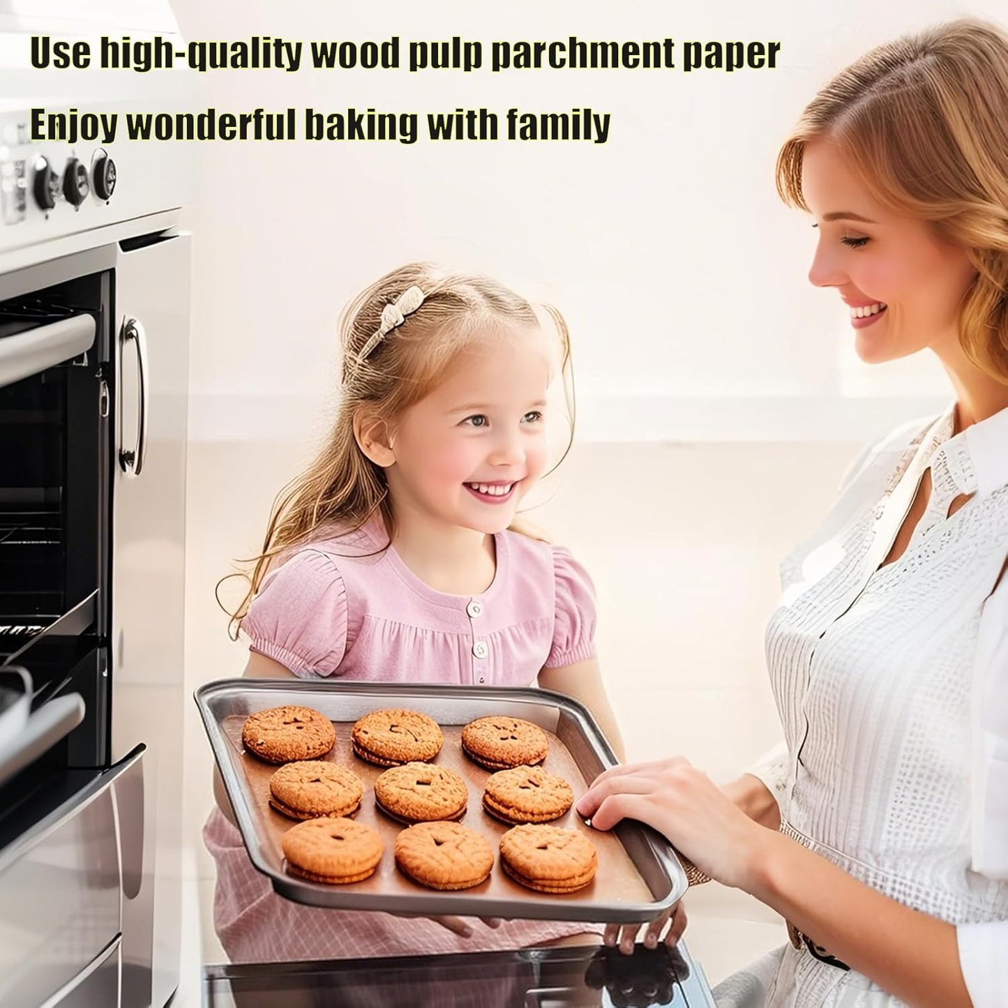 Skiennix Parchment Paper - Non-Stick Precut Baking Sheets, 300PCS 12x16 Inches | Ideal for Air Frying & Grilling