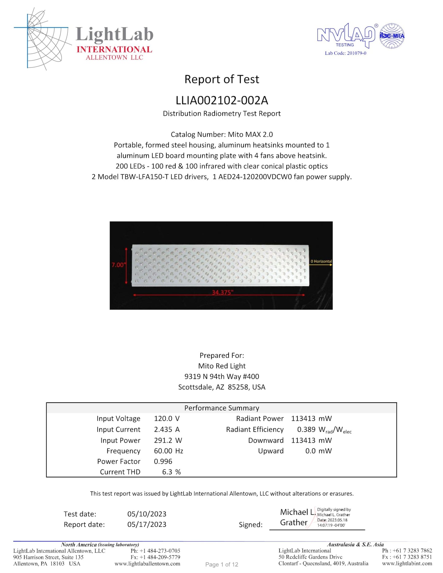 Mito Red Light – MitoMAX 2.0 Red Light Panel – Red Light Therapy for Face and Neck – Red Light & Near Infrared Red Light Therapy – At-Home Red Light Therapy for Body