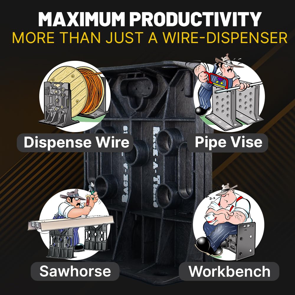 Rack-A-Tiers XL Multi-Purpose Cable Dispenser - Award Winning Electrical Wire Rack, Wire Spool Caddy (11470)