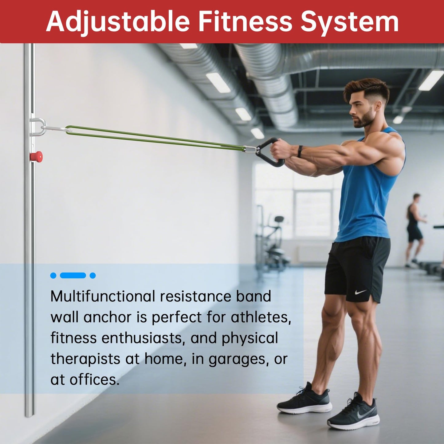 1 PCS Resistance Bands Wall Anchor Exercise Equipment Platform Base(Length 40"),Adjustable Wall-Mounted Anchor Multi-Purpose Fitness System for Complete Full Body Strength Training (No Bands Included)