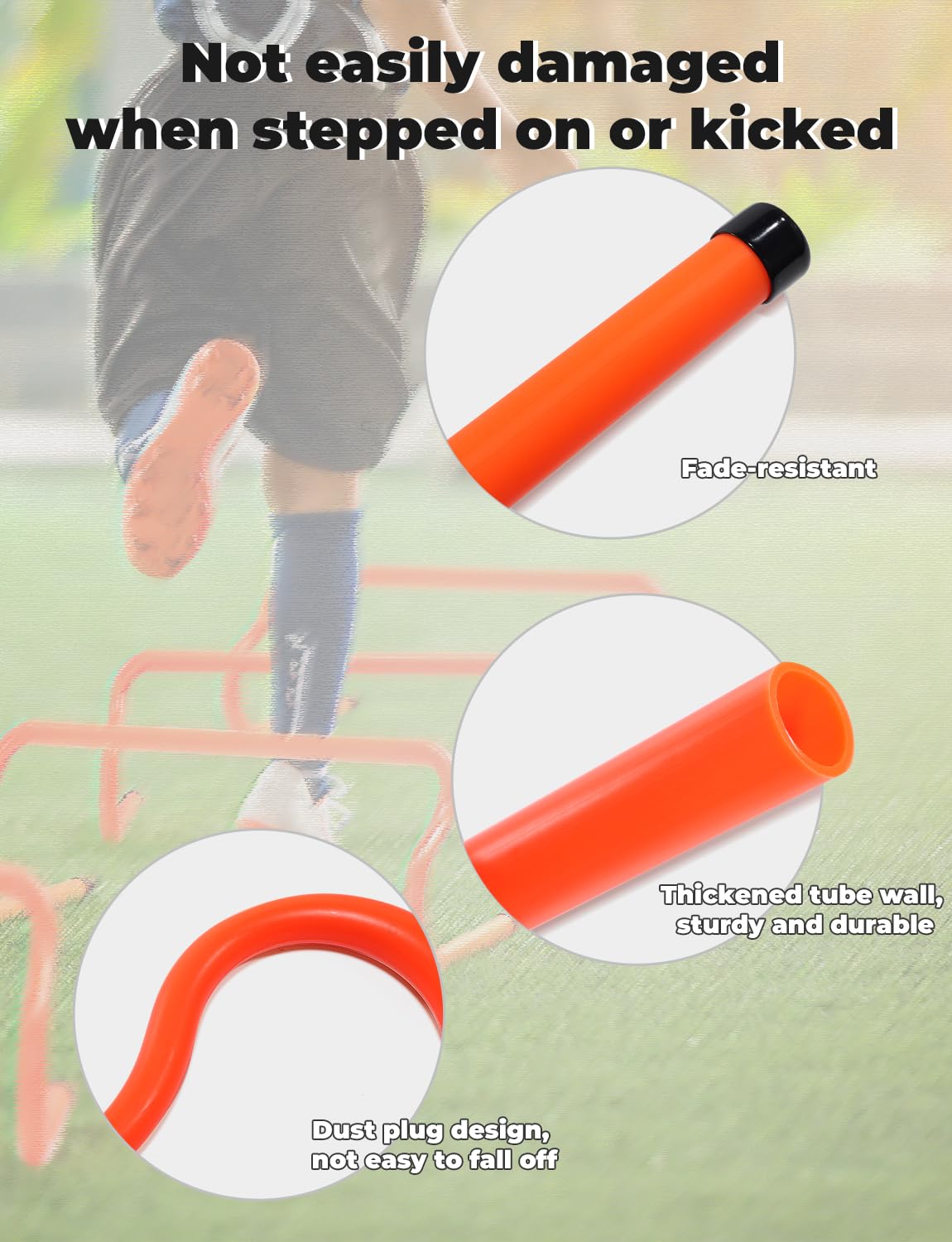 GHB 5 Pack 8" Agility Hurdles Speed Agility Training Hurdles, Detachable Sturdy Hurdles Training Equipment Set with Carry Bag for Kids,Athletes,Soccer,Basketball