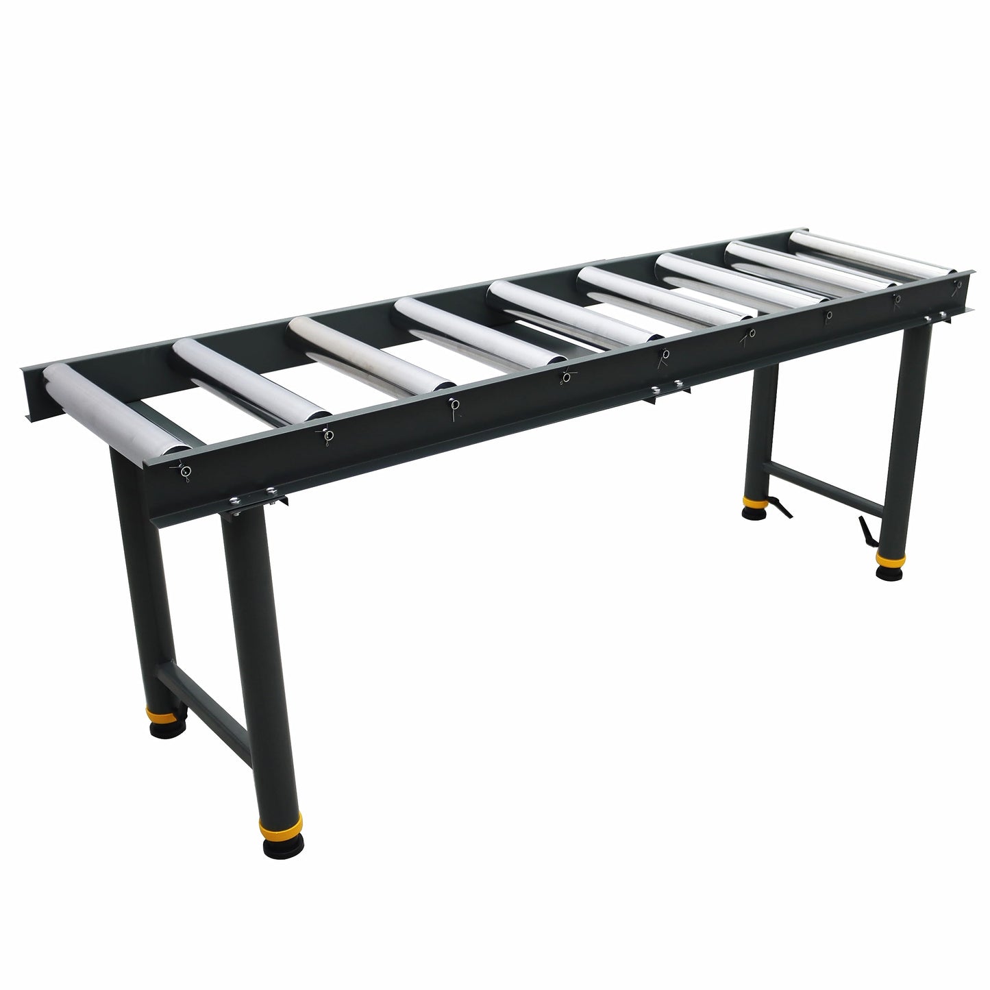 INTSUPERMAI 9 Rolls Adjustable Conveyor Roller Heavy-Duty StandTable Adjustable Roller Conveyor Feed Stand Roller Table Conveyor Stand 440 Lbs