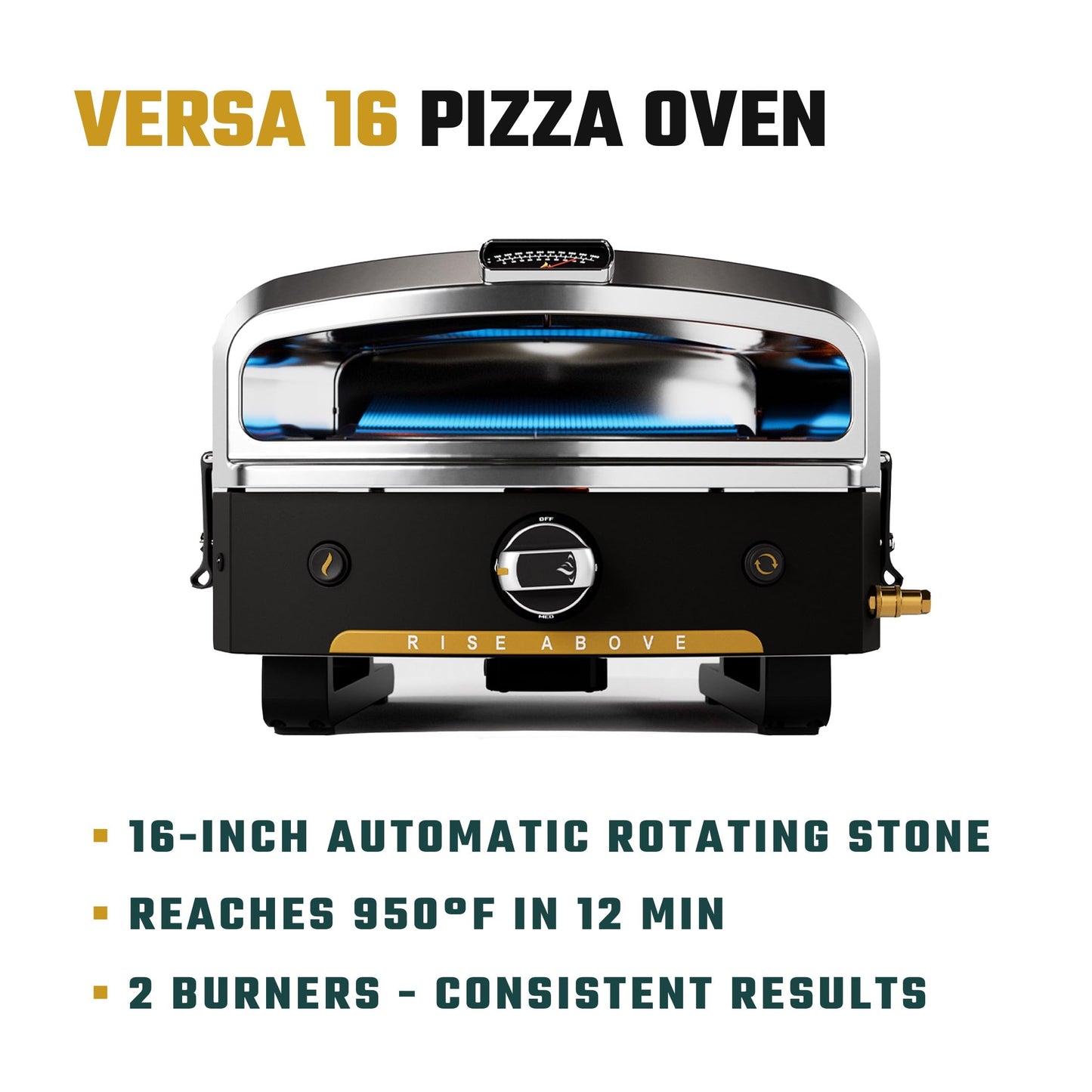 Halo Versa 16 Propane Gas Outdoor Pizza Oven with Rotating Cooking Stone | Portable Appliance for all Outdoor Kitchens With Cook and Serve Kit