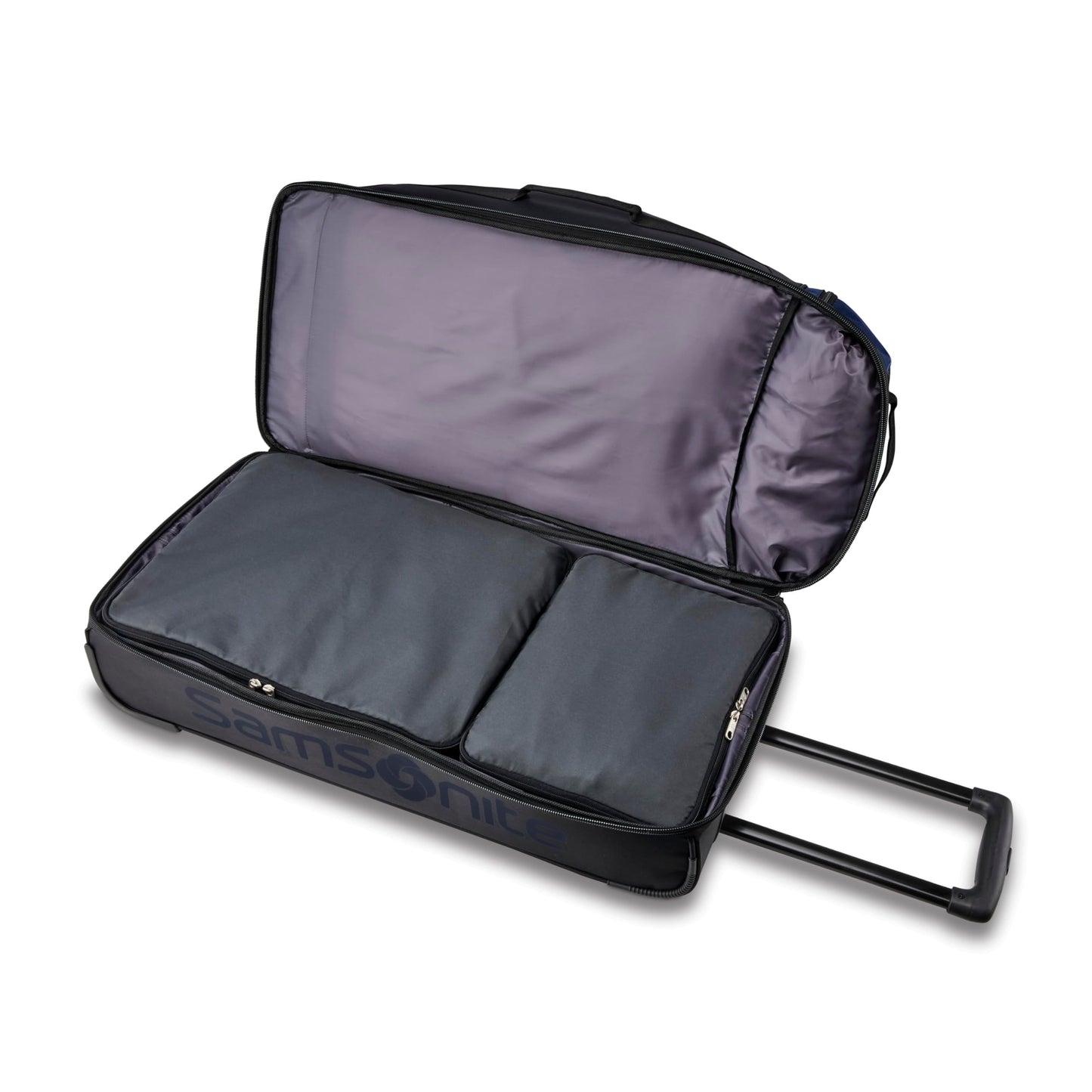 Samsonite Andante 2 Wheeled Duffel Bag – 32-Inch Durable Rolling Luggage with Inline Skate Wheels, Push-Button Handle & Spacious Compartments – Travel-Friendly and Lightweight- Navy/Black
