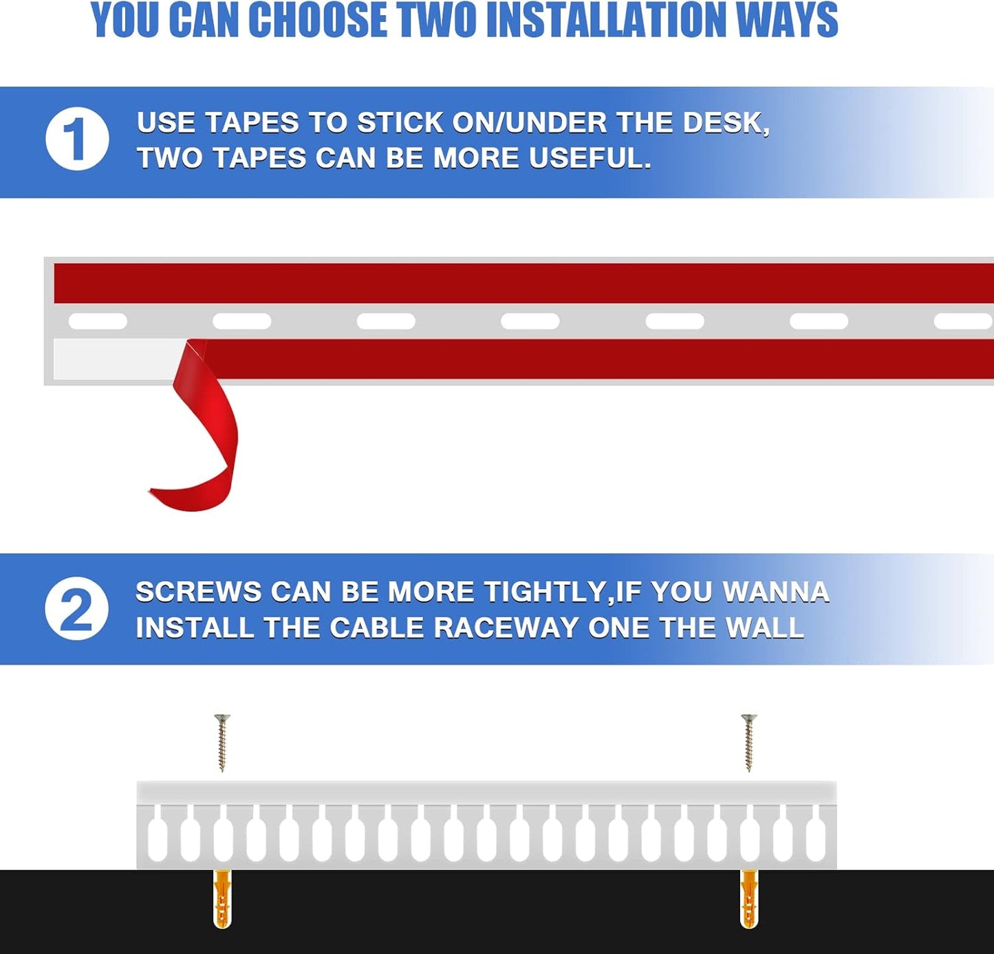 Aocii 31.4" (2 15.7) 2 Pack Cable Duct Management Raceway Kit, x Server Rack Management, Hide Network HDMI VGA Cables