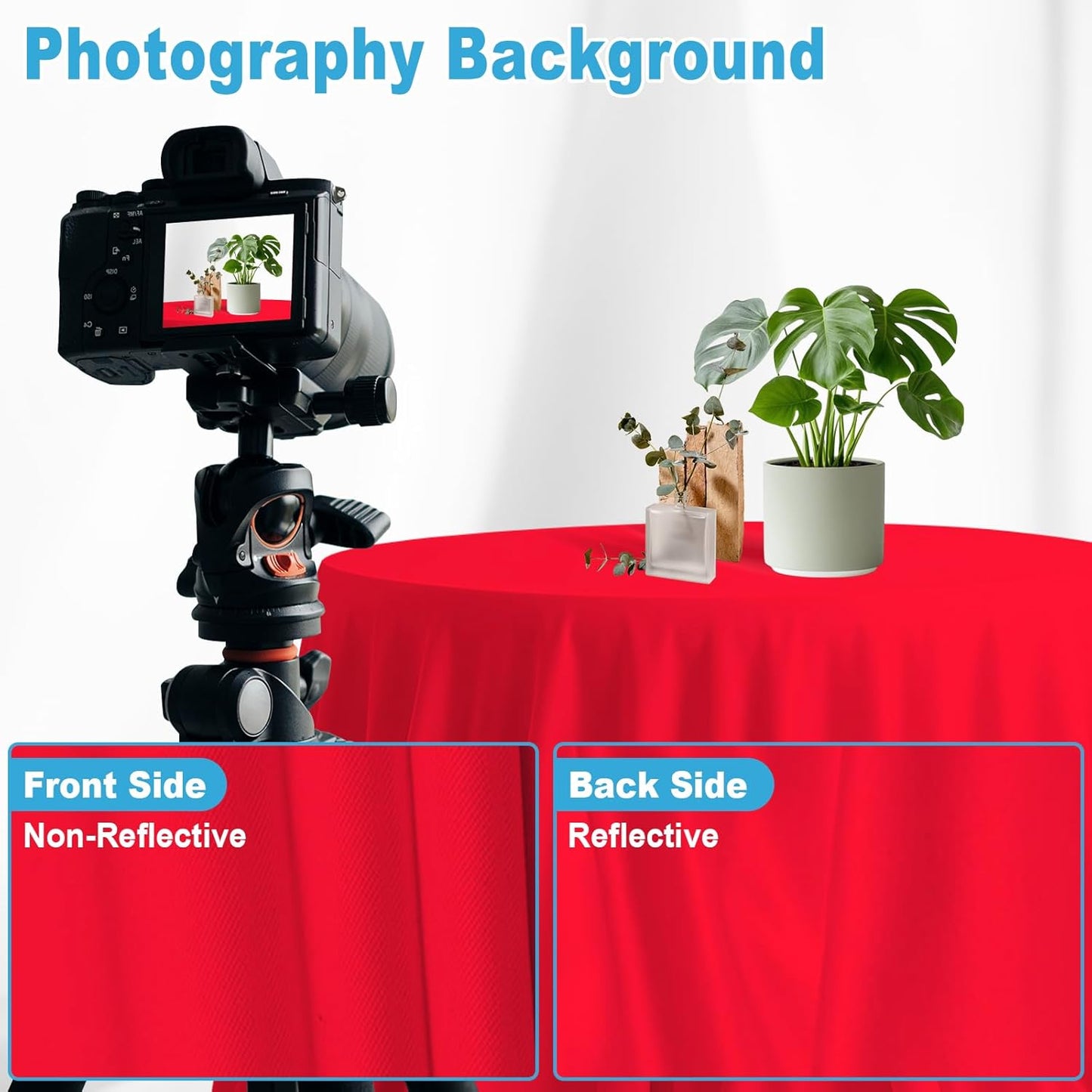 LYLYCTY 7X10 Red Backdrop for Photoshoot, Professional Photo Backdrop Background Curtain for Product Photography