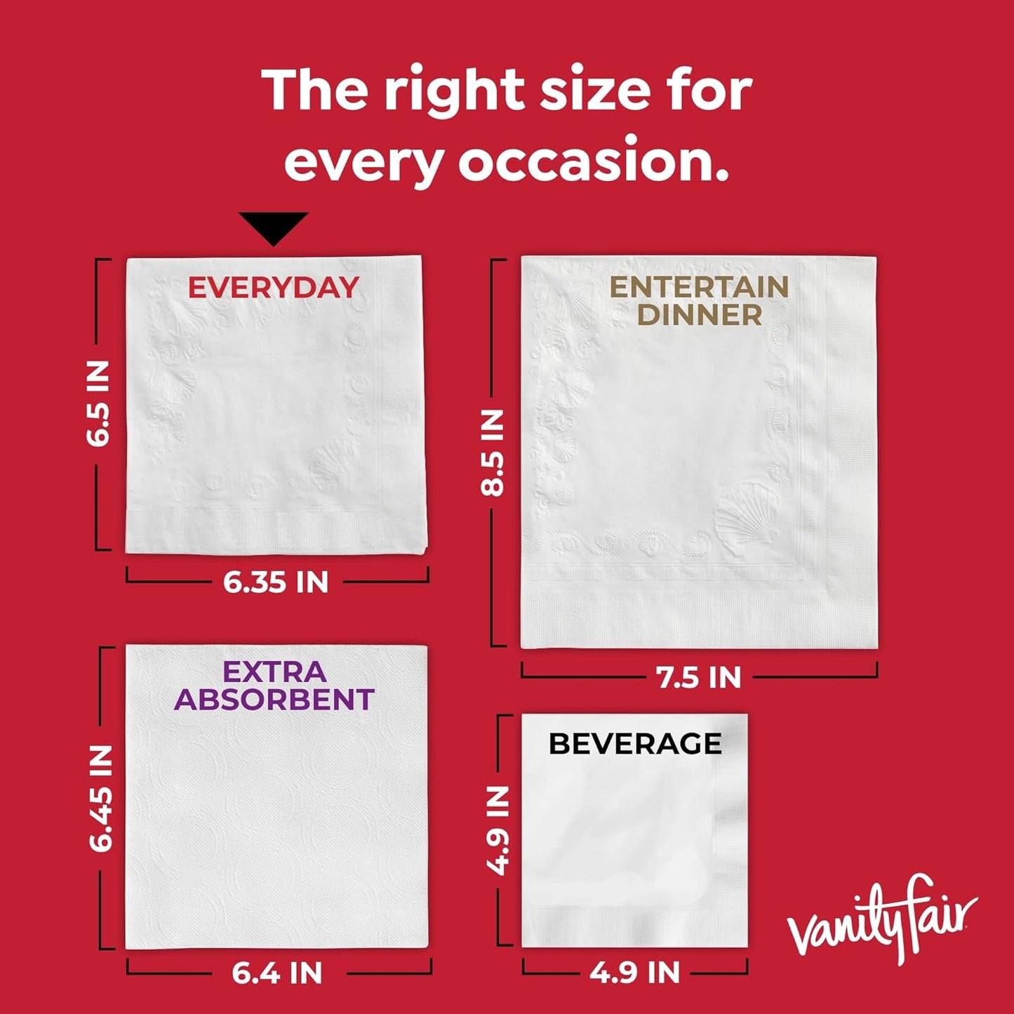 Vanity Fair Everyday Paper Napkins - Soft & Smooth Disposable Napkins | 400 Count for All Meals
