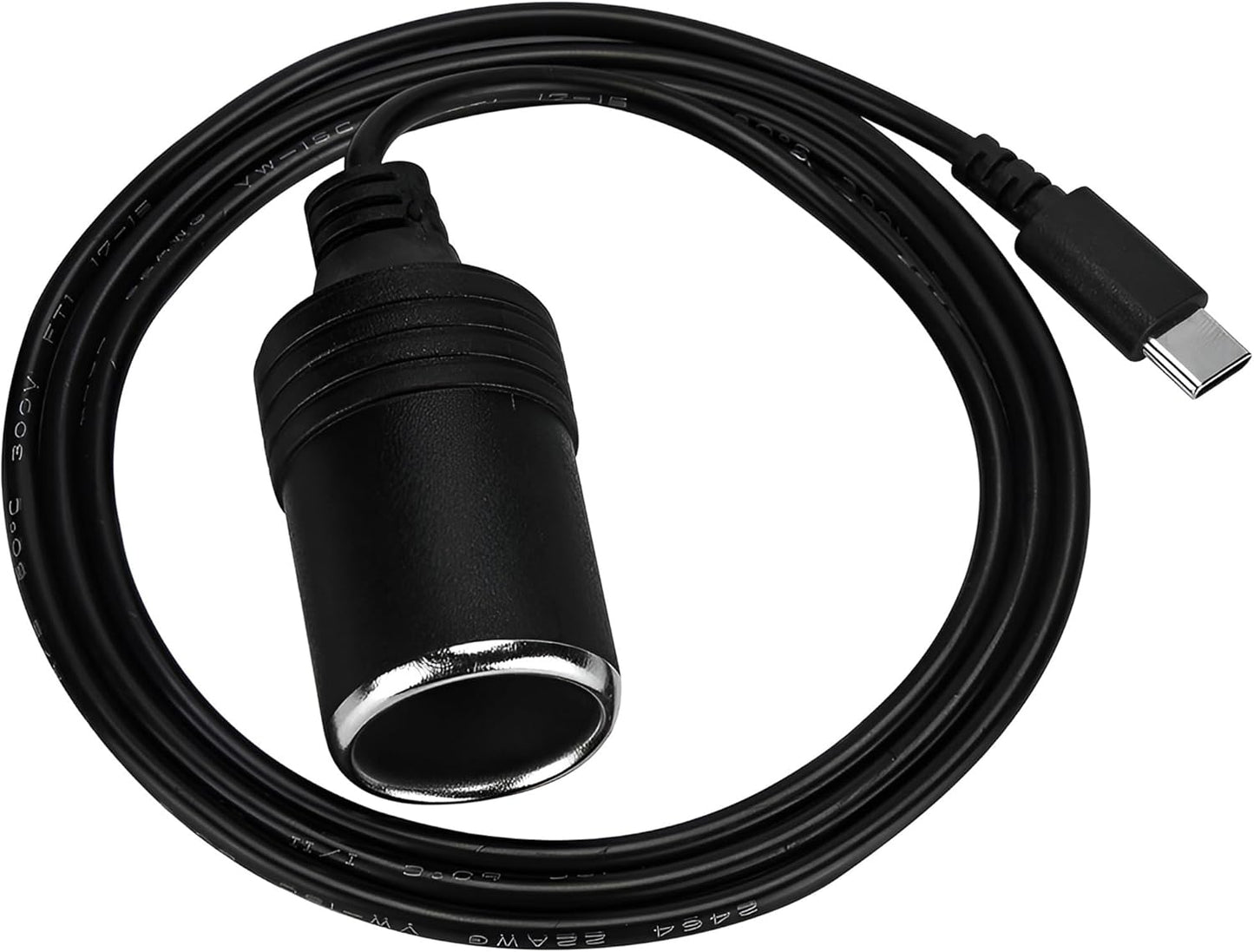 MeetUs 12V 45W~65W USB Type-C Male Plug to Car Cigarettes Adapter Female Socket PD Power Cable,Work with PD USB C