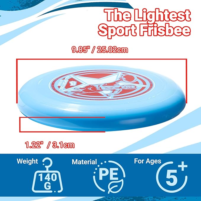 Wham-O Frisbee All Sport Flying Disc 140g, 9.85 Inch, Durable Sports Disc with Non-Slip Grip for Outdoor Beach Backyard Games,Team Sports and Family Fun