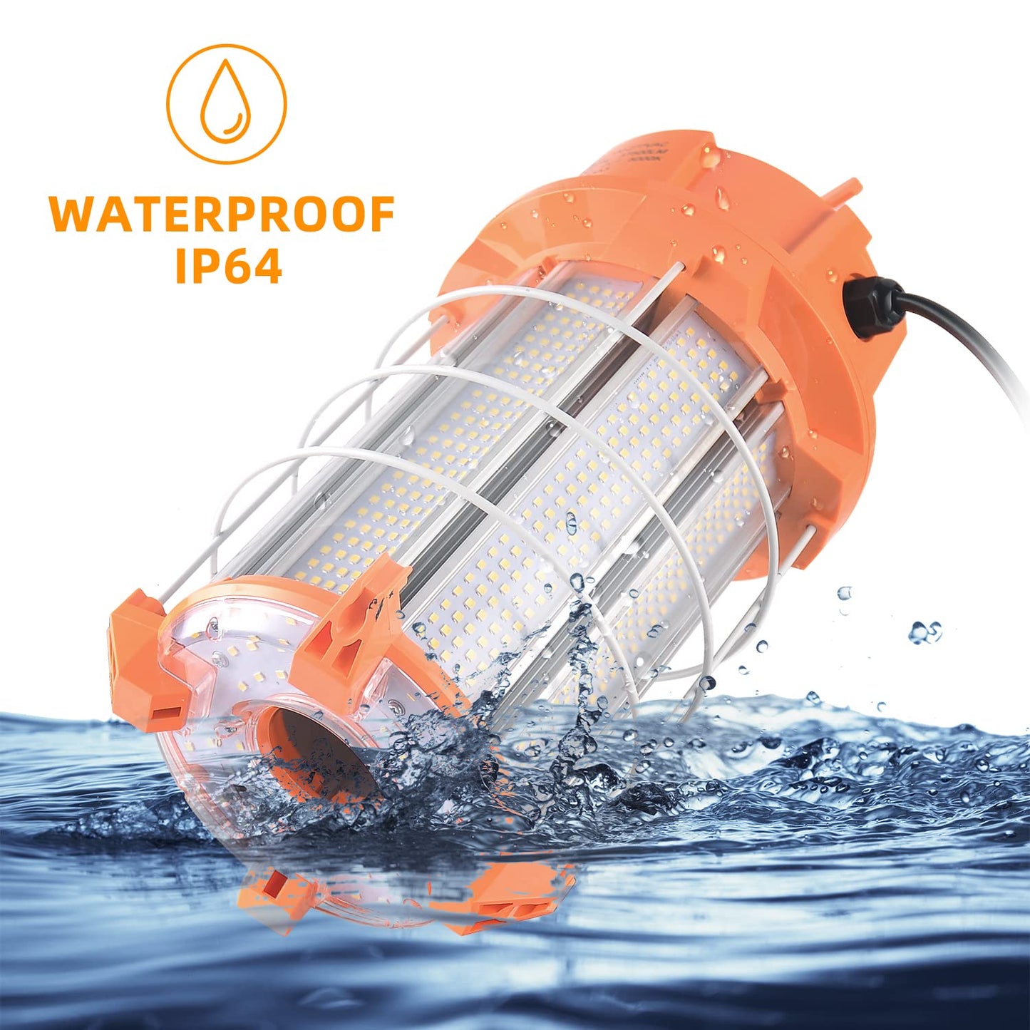 NS 250W Construction Lights Super Bright 37500 Lumens Led Temporary Work Light 5000K Portable Hook Temp Lights,Linkable Durable Job Site Lighting for High Bay Workshop Garage Shop Area Lighting
