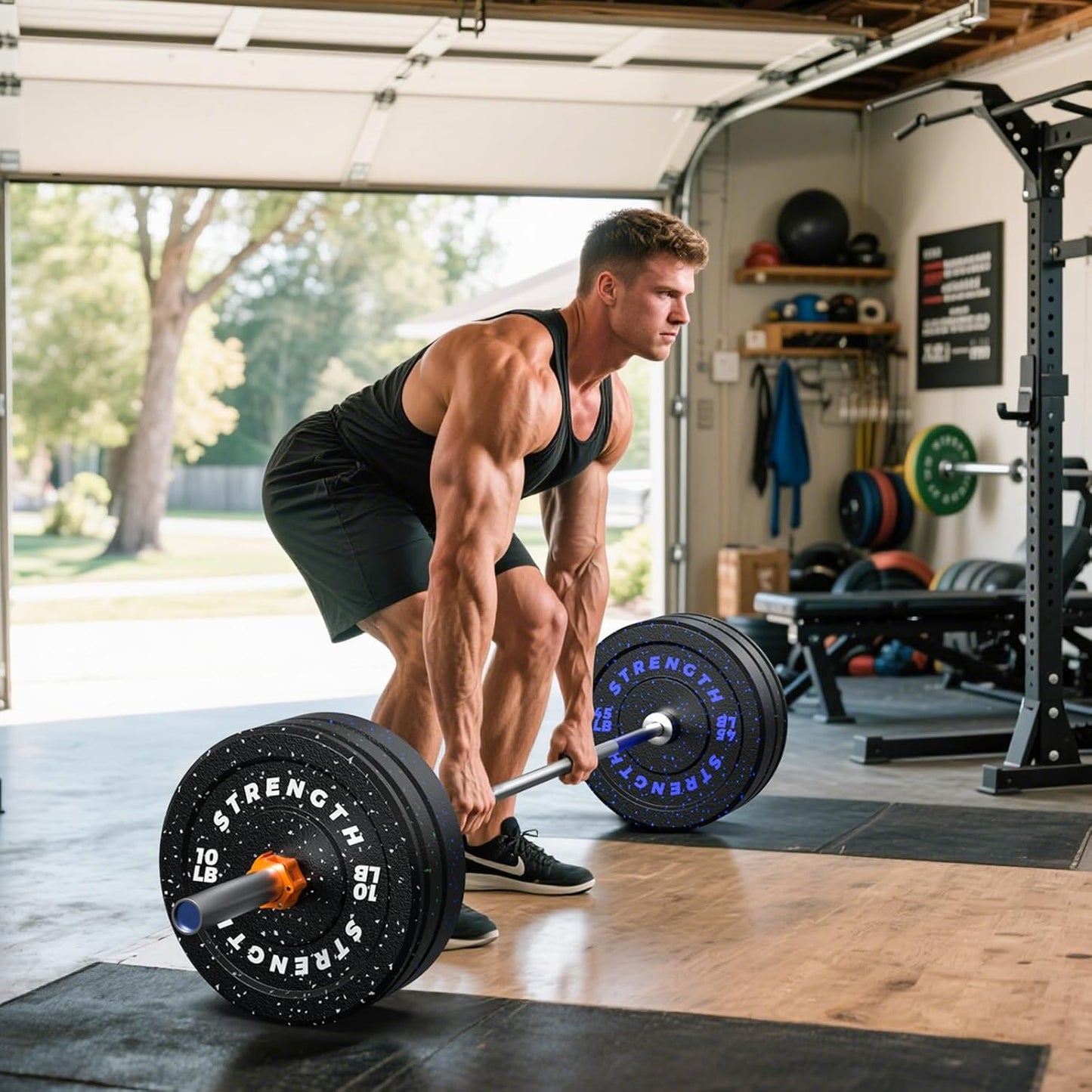 XDDIAS 2-Inch Bumper Plates, Barbell Rubber Olympic Weight Plates Set for Home Gym Strength Training, 20-260lbs, Multiple Options