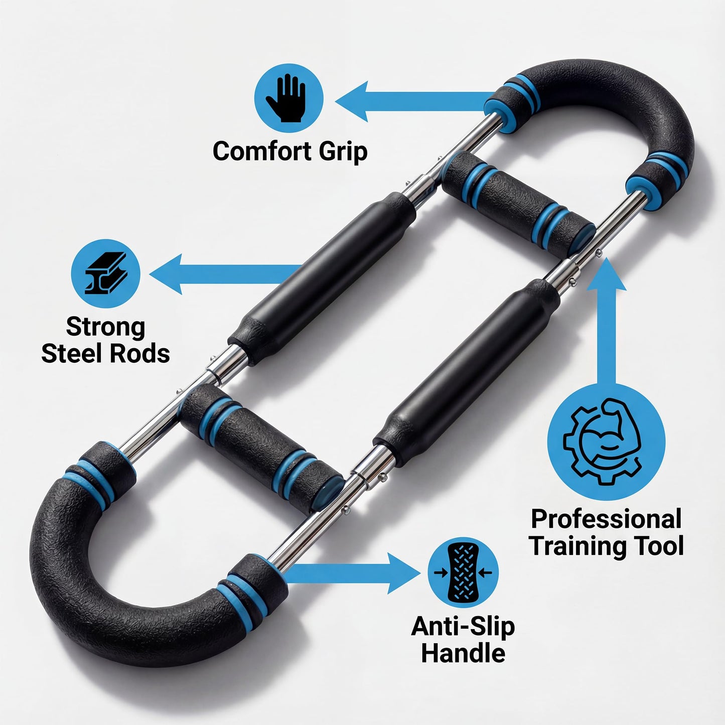 Twister Arm Trainer, Adjustable 3-Level Resistance (40–120 lbs) Forearm & Wrist Trainer for Men & Women, Chest Expander & Upper Body Workout Equipment for Home Gym