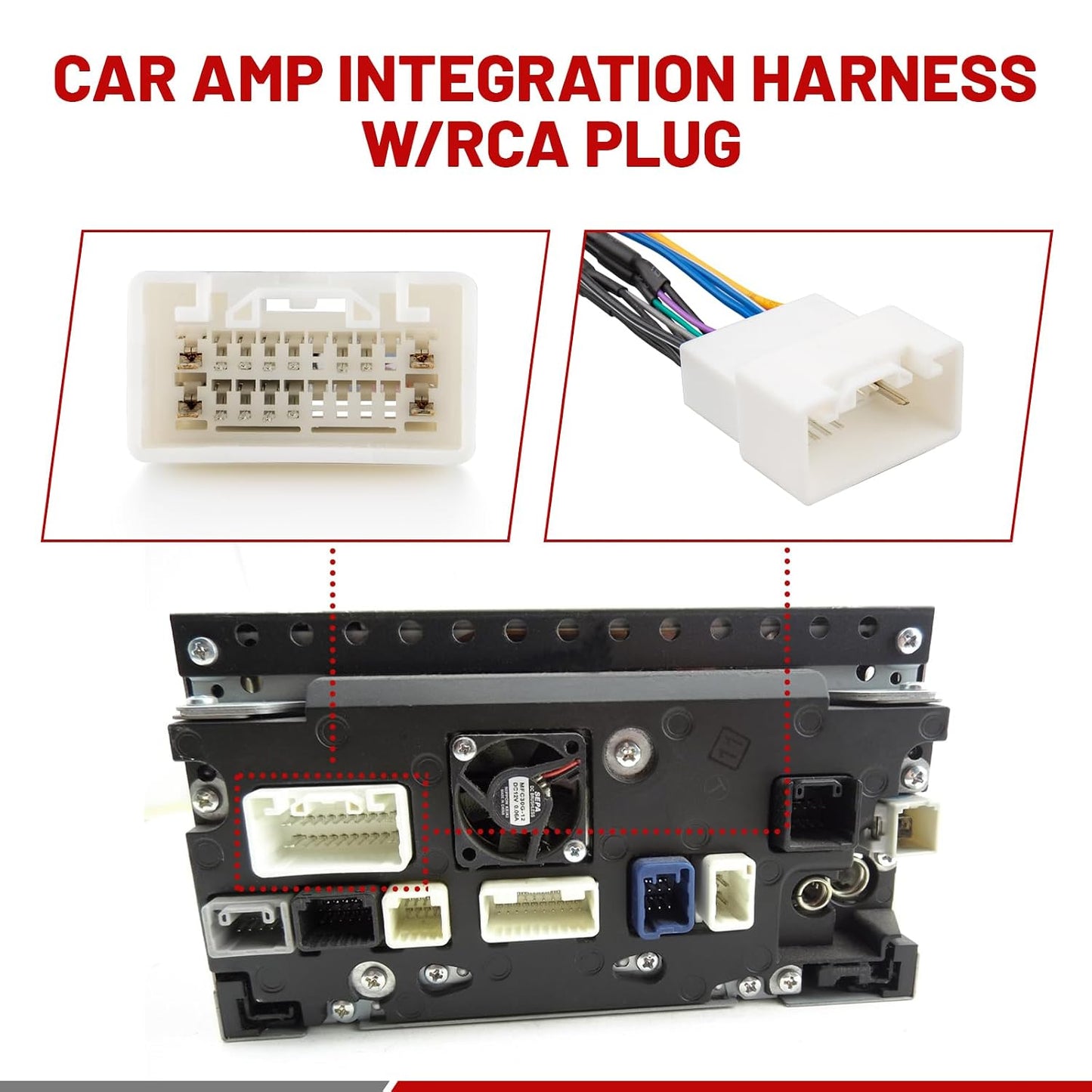 2001-2007 2002-2006 330 2002-2006 RED WOLF Car Wiring w/RCA Plug Amplifier Integration Harness for Toyota Highlander