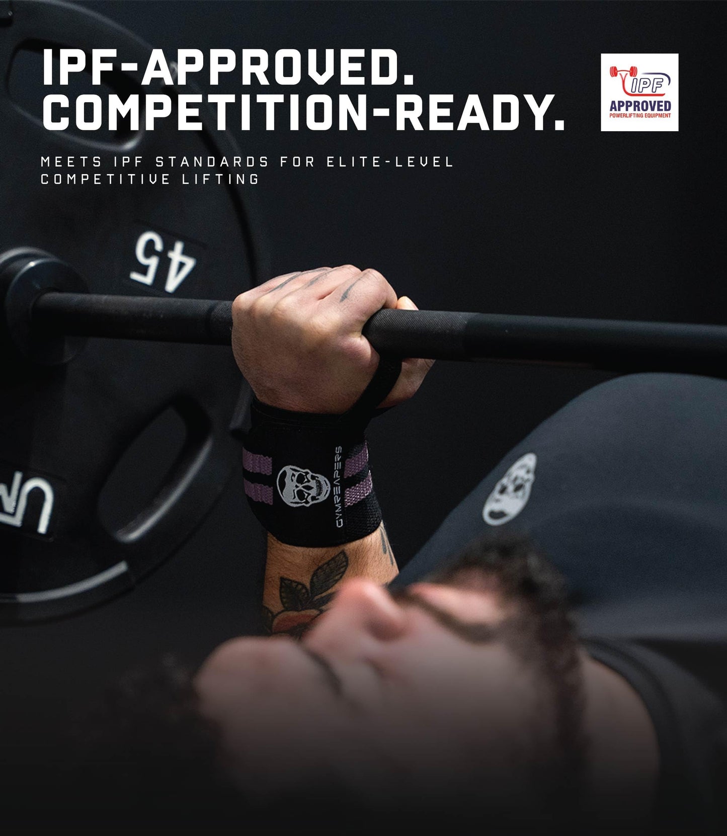 Gymreapers Weightlifting Wrist Wraps, Lilac, 18"
