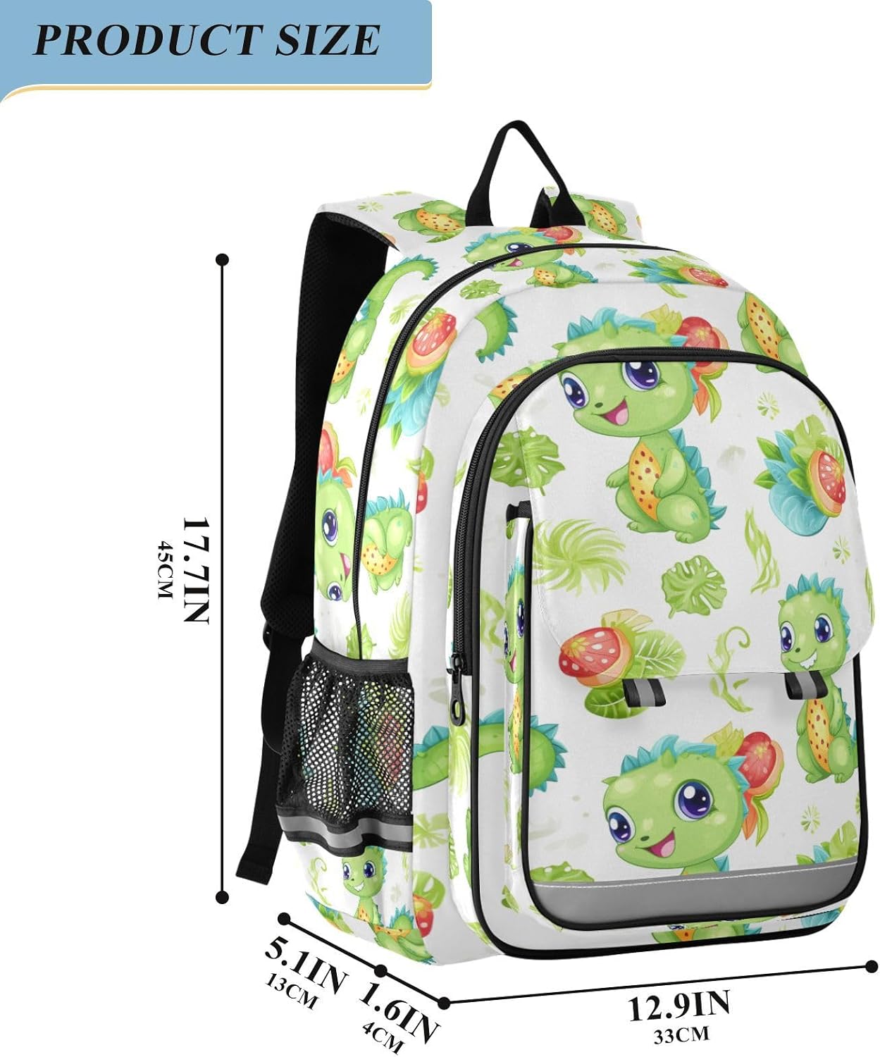 Backpack Daypack ALAZA Cute Dino Baby Dinosaur Laptop Purse for Women Men Travel Bag Casual with Compartment & Multiple