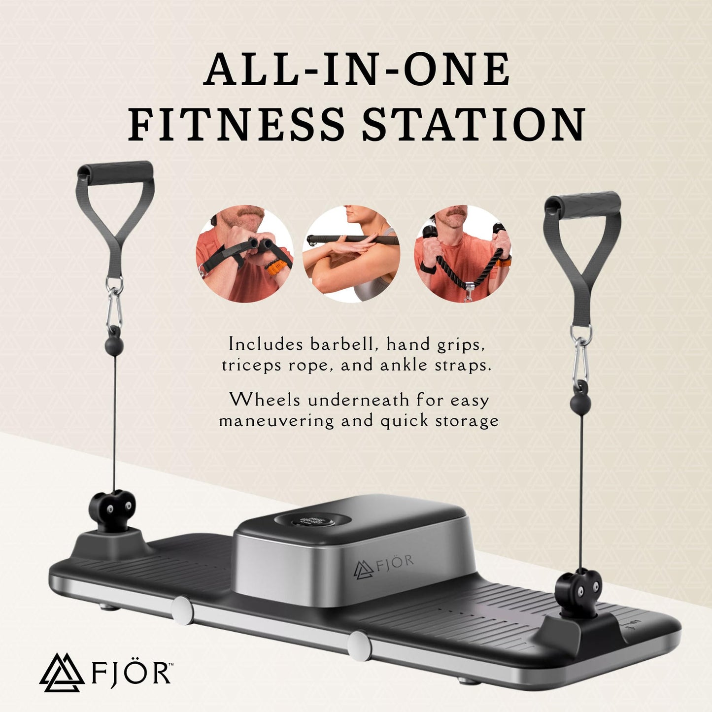 FJÖR XT Trainer - Compact Home Gym, All-in-One Fitness Station, Workout Resistance System, Strength Training Equipment, & Cable Weight Machine