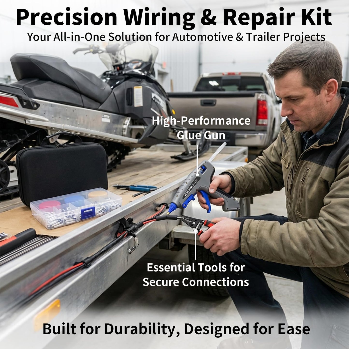 SUSUTA Wire Splice Sealing Kit with 200W Glue Gun for Trailer Repair