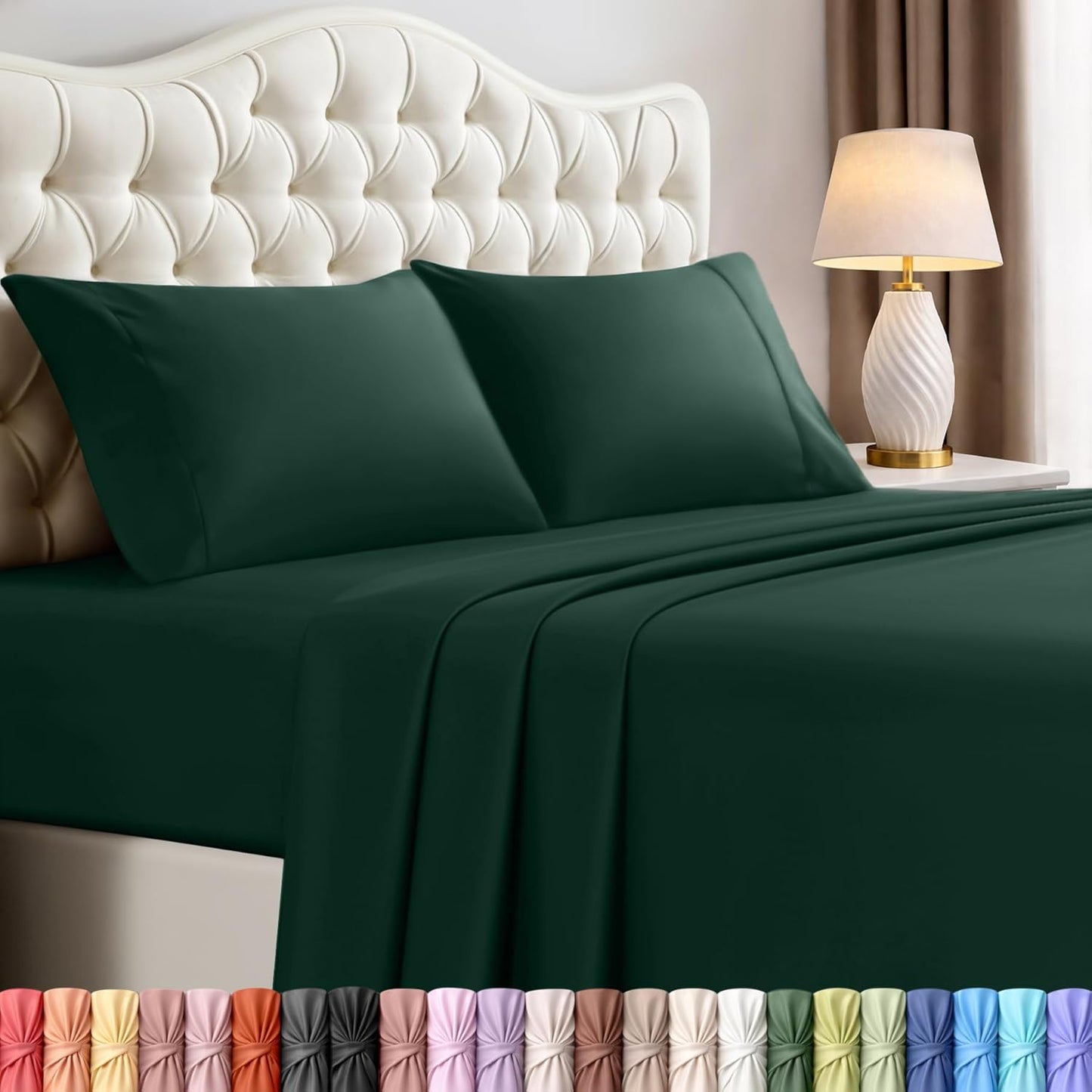 Utopia Bedding Full Bed Sheets Set - 4-Piece Brushed Microfiber - Fade & Shrinkage Resistant | Emerald Green
