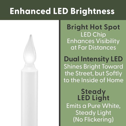 612 Vermont LED Window Candles - Battery Operated with Timer | Bright Hot Spot | Antique Bronze (Pack of 4)
