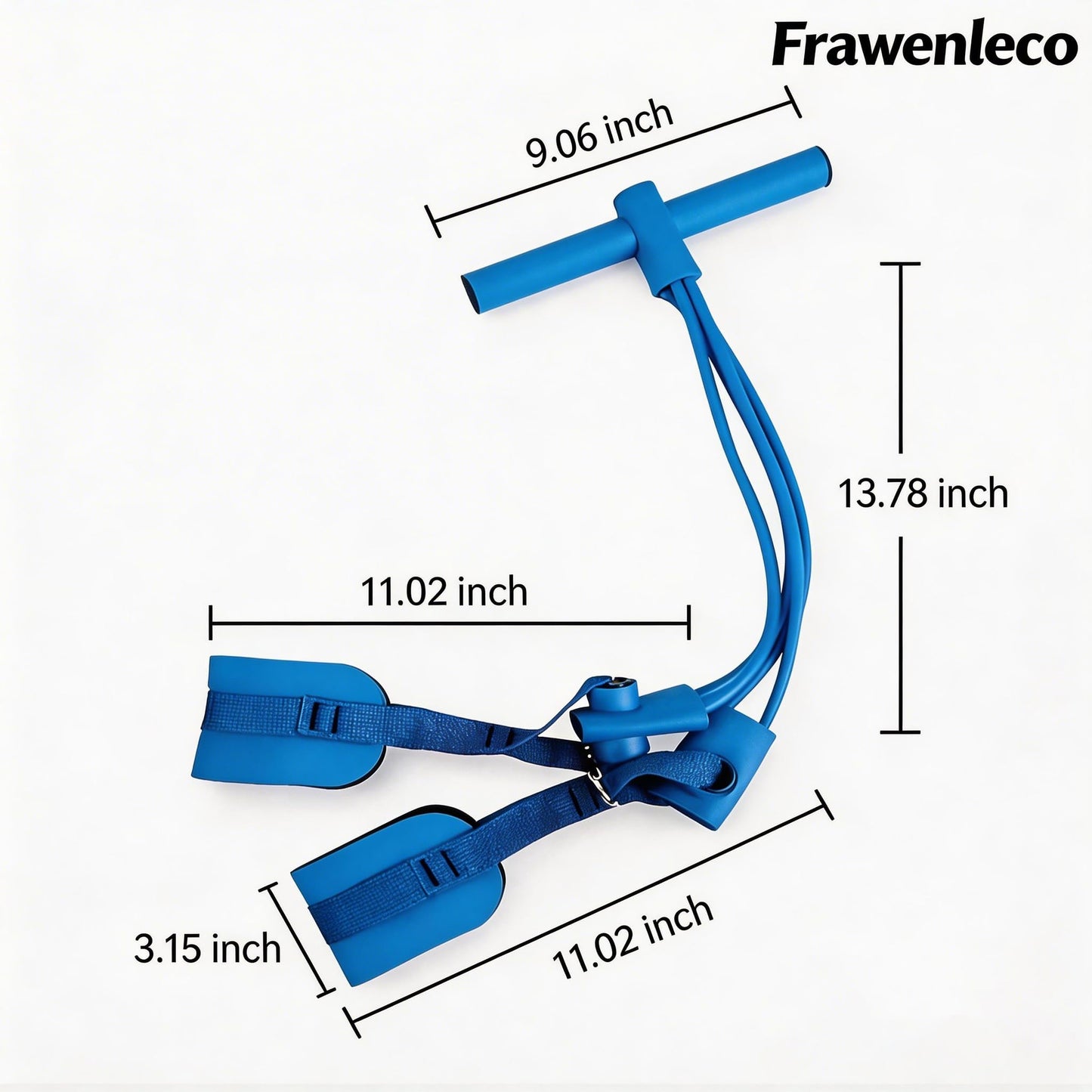 FRAWENLECO Fitness Resistance Bands with 4 Tube Pedal Ankle Puller, Elastic Yoga Pedal Stretch Band for Exercise, AB Training, Sit Up Equipment(Blue)