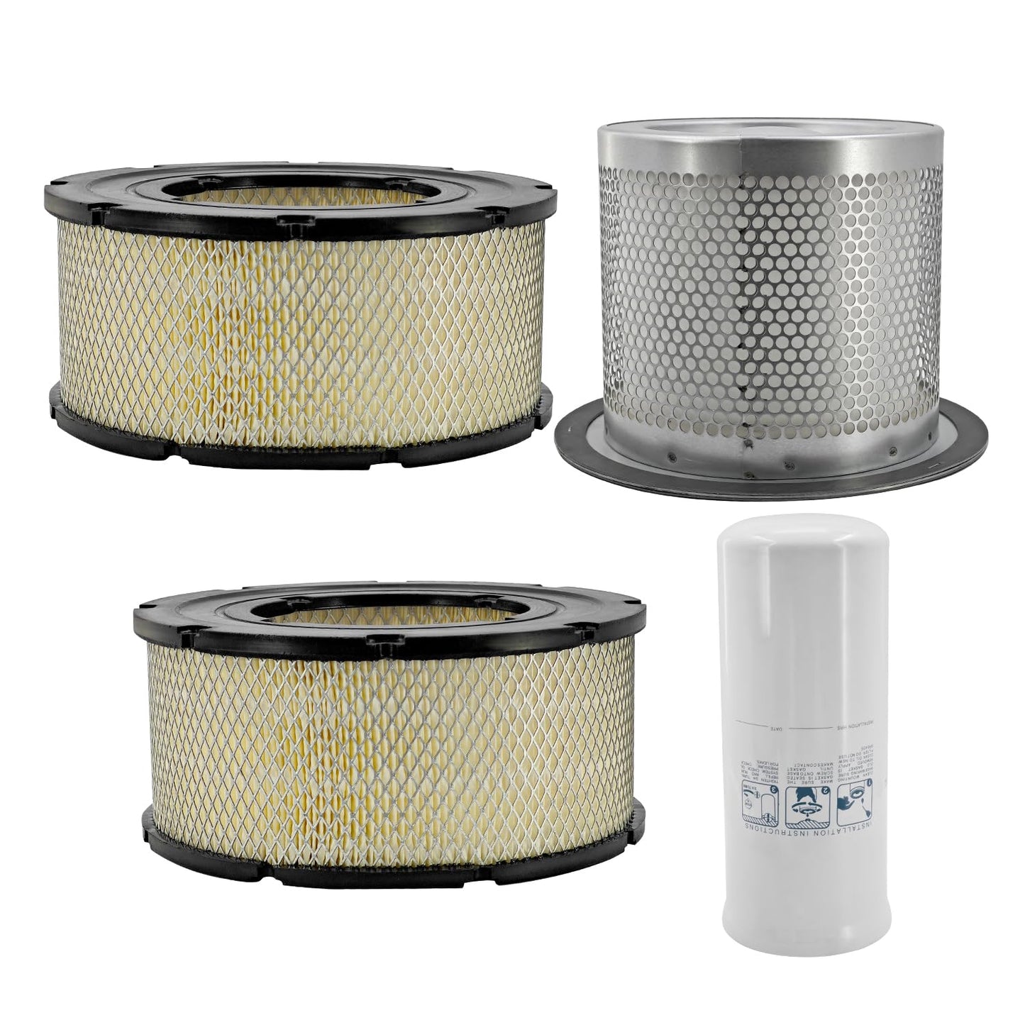 Maintenance Service Filter Kit for Ingersoll Rand EP-75 EP-100 Cougar Rotary Screw Air Compressor 39911631 + 42542928 + 39708466 * 2, 4Pcs; Replaces 36860336 36897346 36897346 93489607 93585123