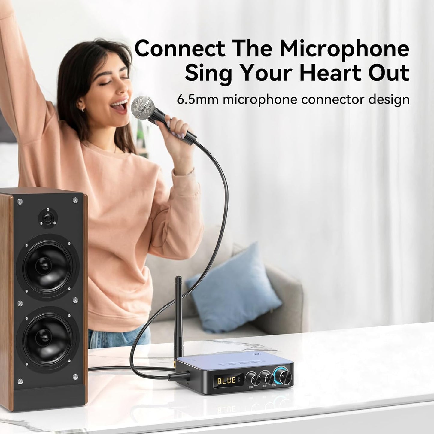 MOREGAX 4-in-1 3.5mm AUX,RCA,6.5mm Bluetooth Audio Receiver Transmitter (with Remote) for Home Stereo TV, HiFi Wireless