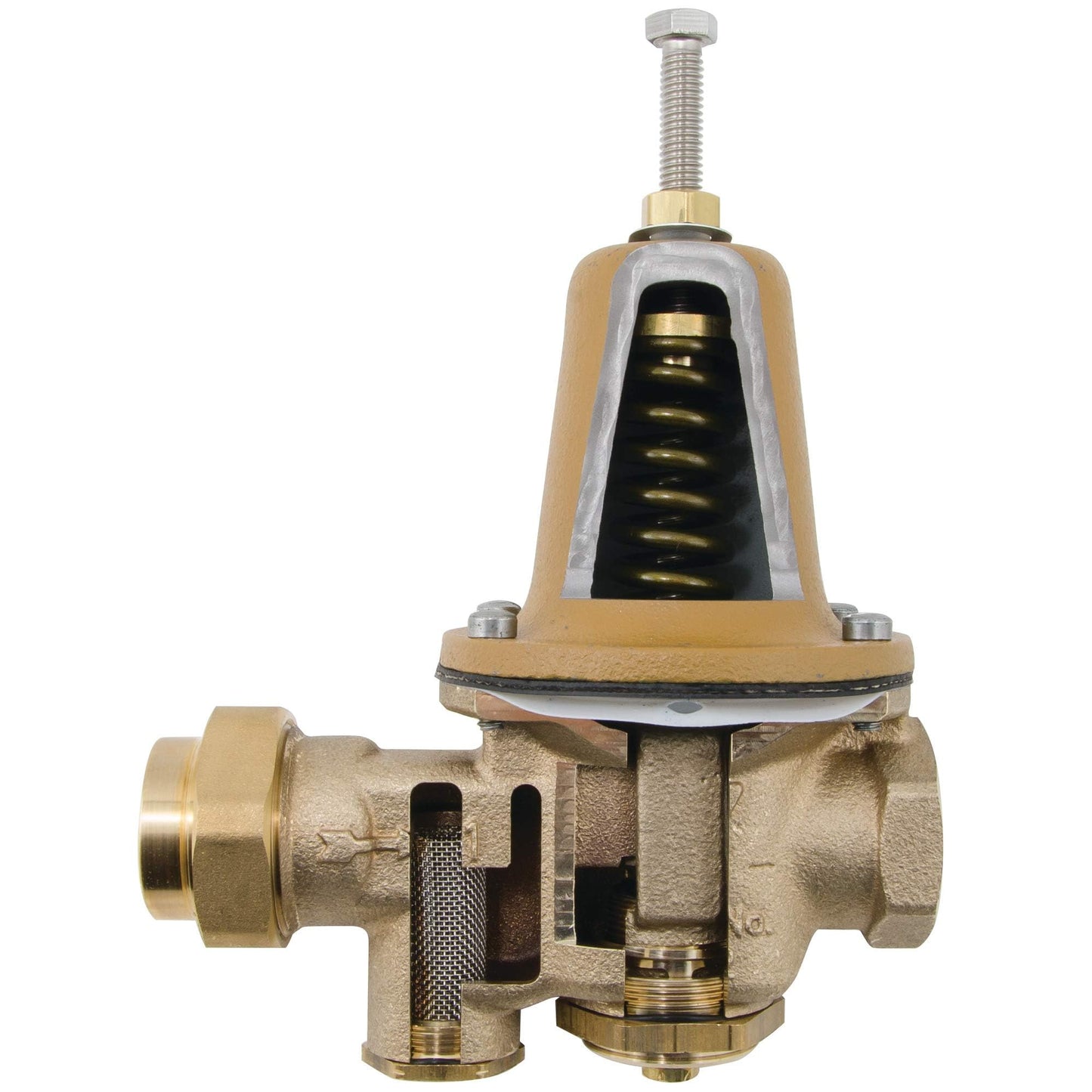 Watts LF25AUB-Z3 Series 3/4" Lead-Free Cast Copper Silicon Alloy Water Pressure Reducing Valve, Solder Union Outlet x NPT Female Outlet, Polymer Seat, Adjustable Pressure 25 to 75 psi, Maximum 300 psi