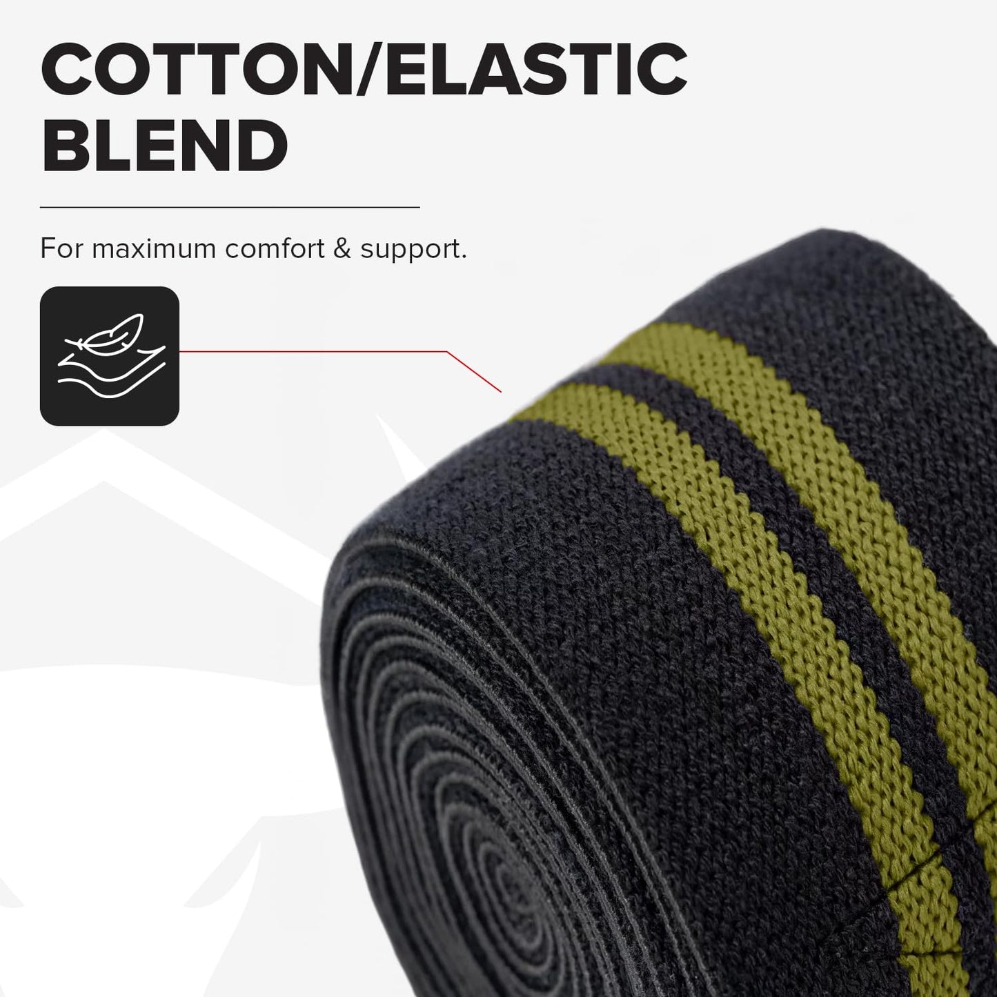 Knee Wraps for Weightlifting - 80" Elastic Knee Straps for Squats and Weight Lifting - Lifting Knee Wraps for Strength & Compression Wrap - Knee Support for Squatting, Powerlifting, Gym (Black/Green)