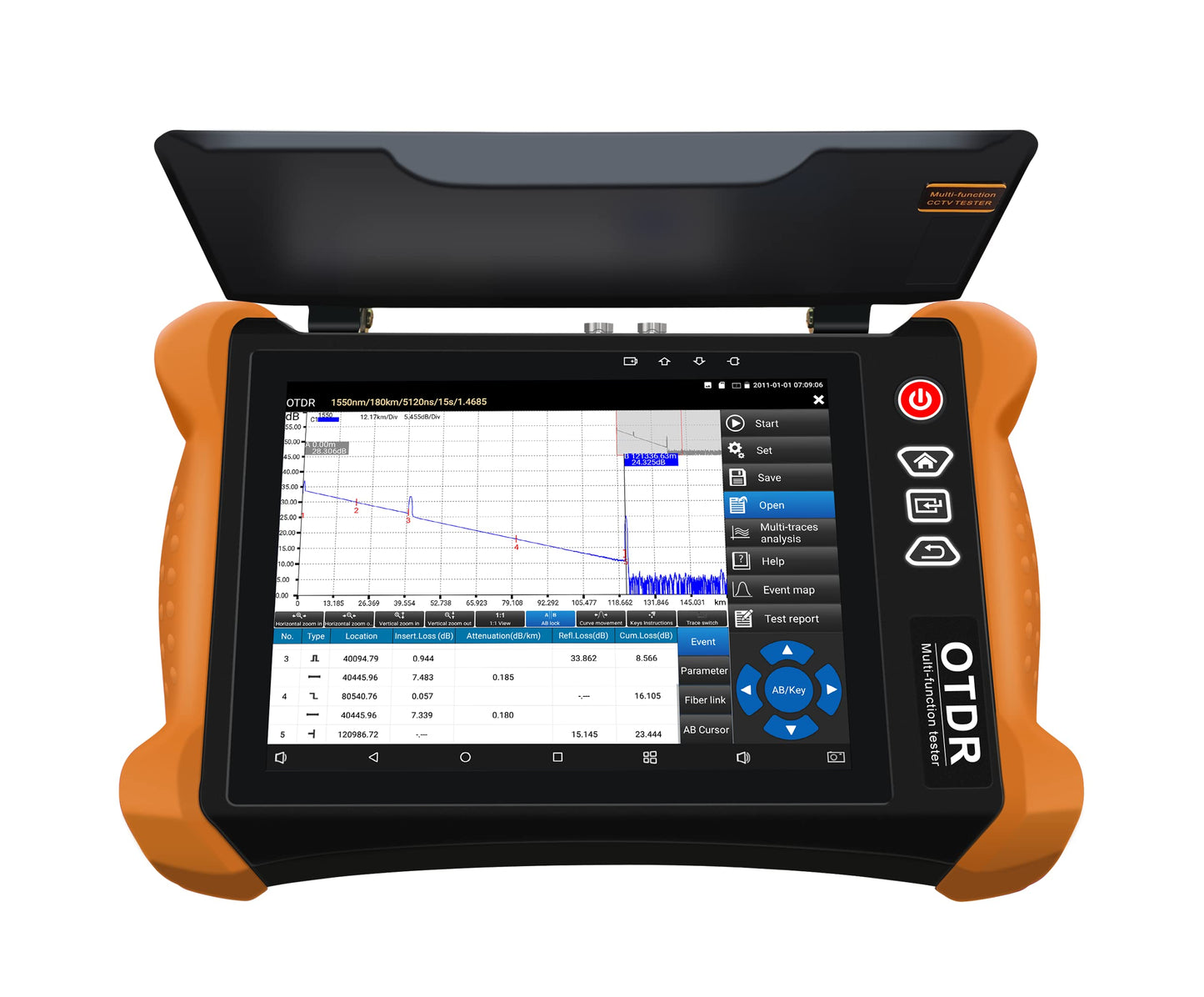 EVERSECU Dual wavelength 1310/1550 Fiber Cable OTDR Tester, 4K IP Camera & CCTV Tester with 8" Retina Touch Screen,Visual Fault Locator, TDR Test, POE Out, WiFi Test, PTZ Control