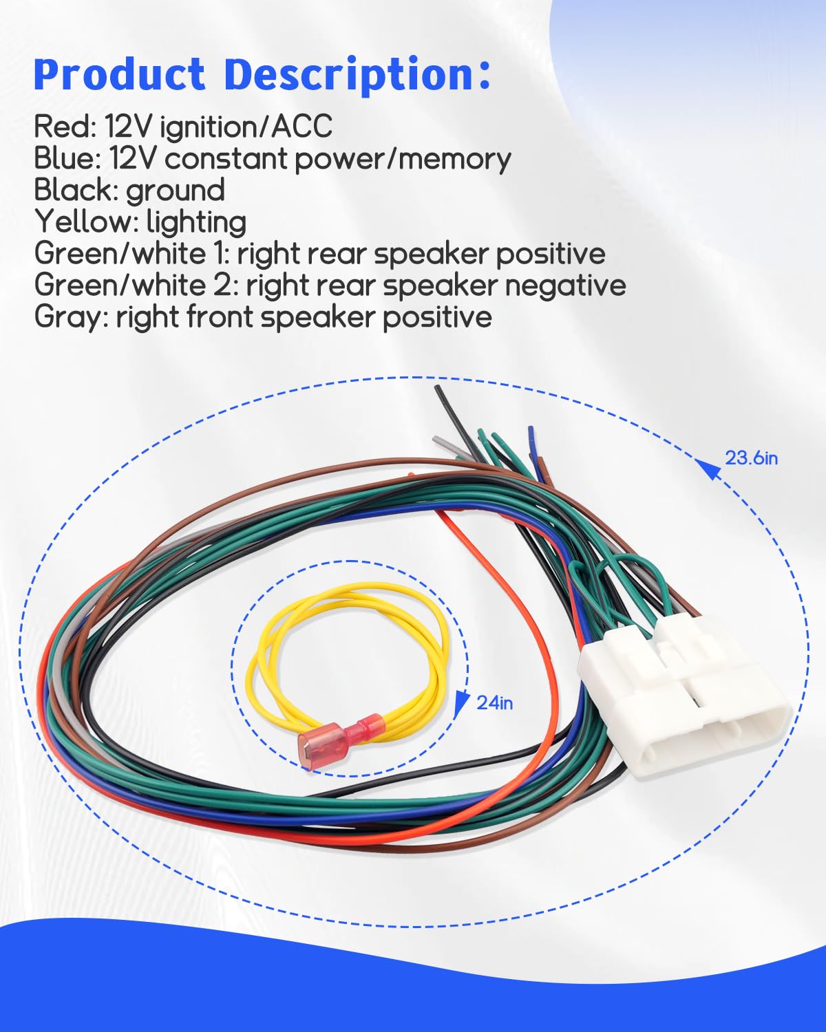 Wujexuhe IS300 2001 2002 2003 2004 2005 Wiring Harness Amp Bypass Stereo Adapter Fit for Lexus