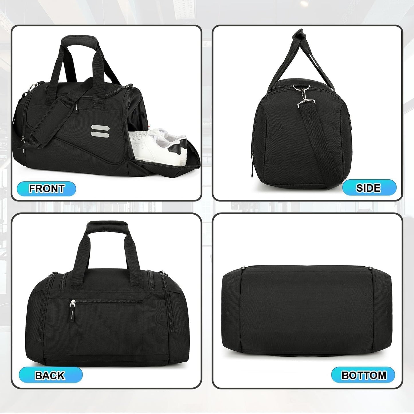Urbanstand Gym Bag for Men & Women - 30L Duffel Bag with Shoe Compartment, Weekender Water Resistant Sports Duffle Bag for Travel, Fitness & Workouts, Medium