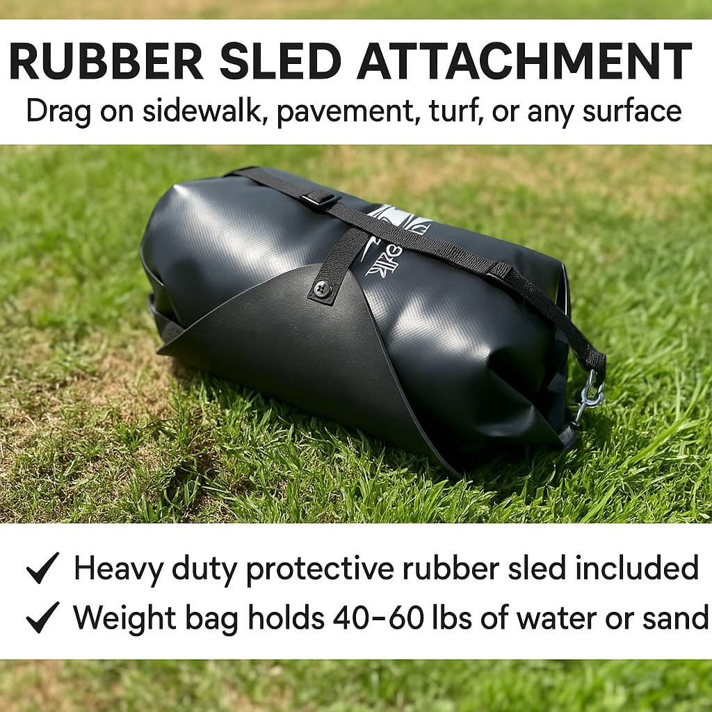 Upgraded ShredPak - Resistance Training System - Weight Sled Harness Weight Bag, Handles - Football Training, Any Surface, Strength Workout for Athletes - Burn 3X The Calories - Gym, Home and, Outdoor