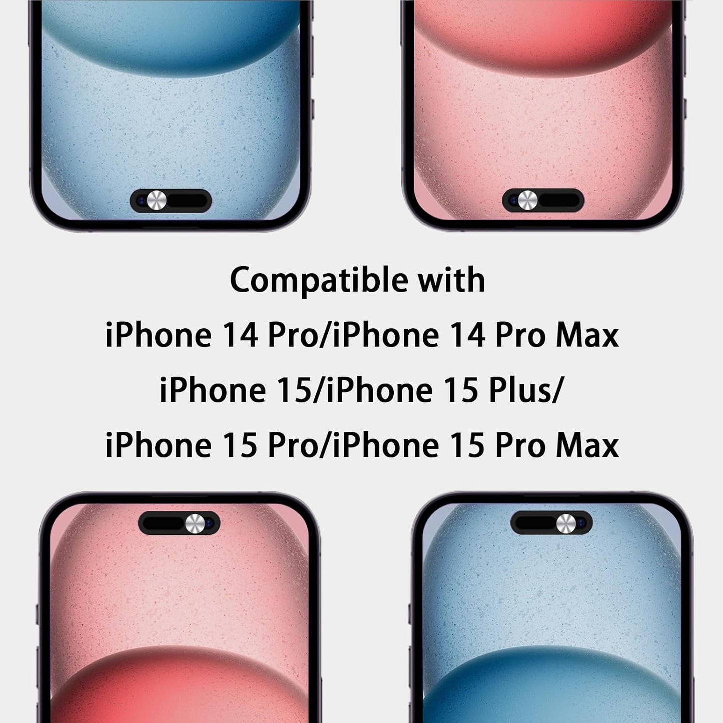 EYSOFT 15/15 Plus/15 Pro/15 Max/14 Pro/14 2 Pack-Silver Webcam Cover,Front Camera Cover Compatible for iPhone Pro Pro