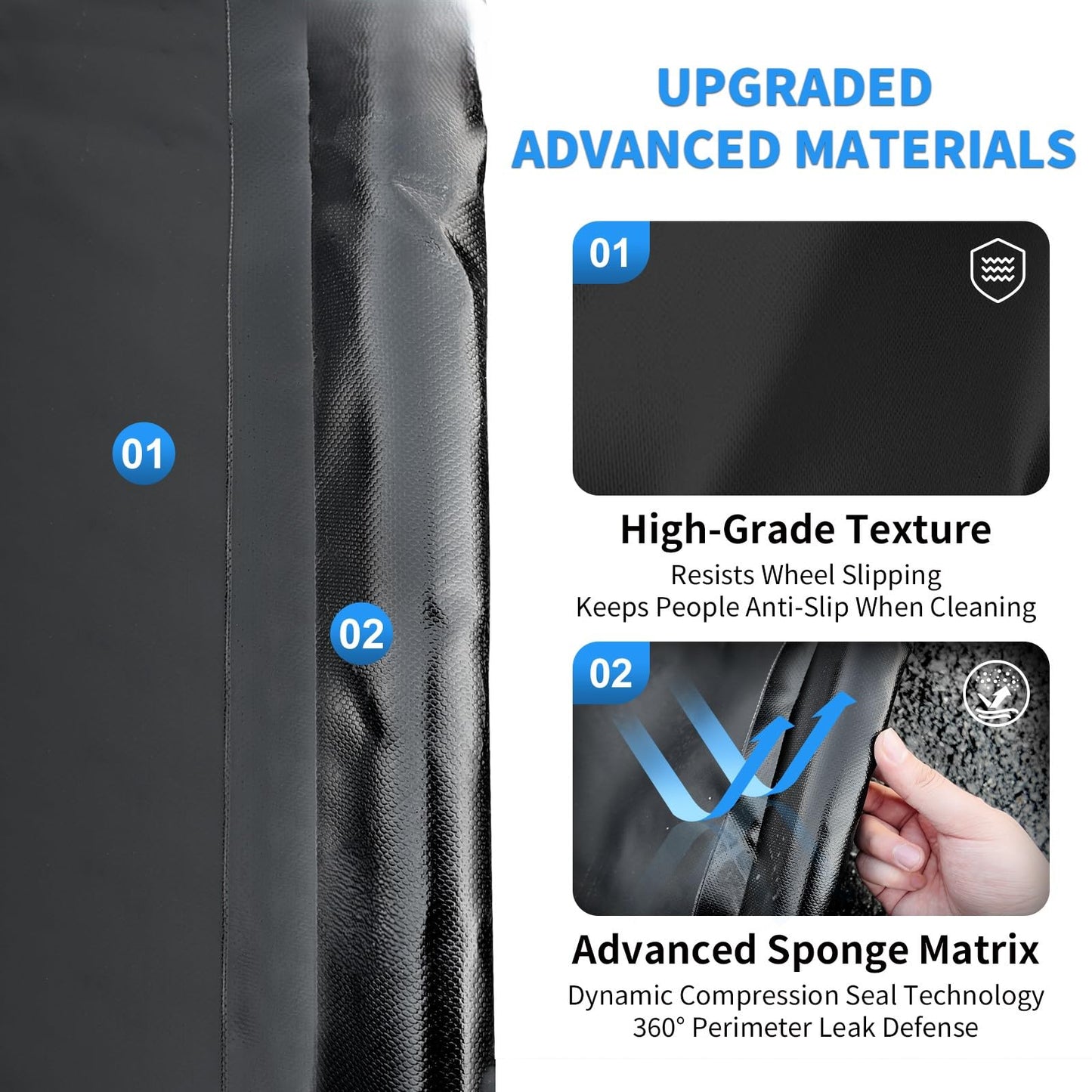 MIALUTY® Garage Floor Mat,(8'6" x 20'),Heavy Duty PVC Under Car Containment Mat with Raised Edge Waterproof Oil-Proof Non-Slip Against Snow Rain Mud All-Weather Easy to Clean