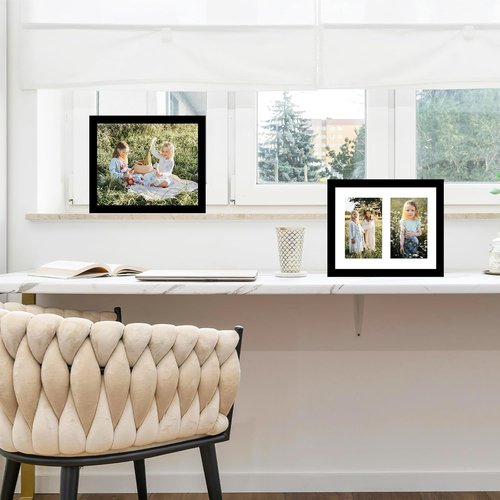 JCJMY 8x10 Picture Frame - Stylish 4x6 Collage Frame for Wall or Tabletop Display - Black