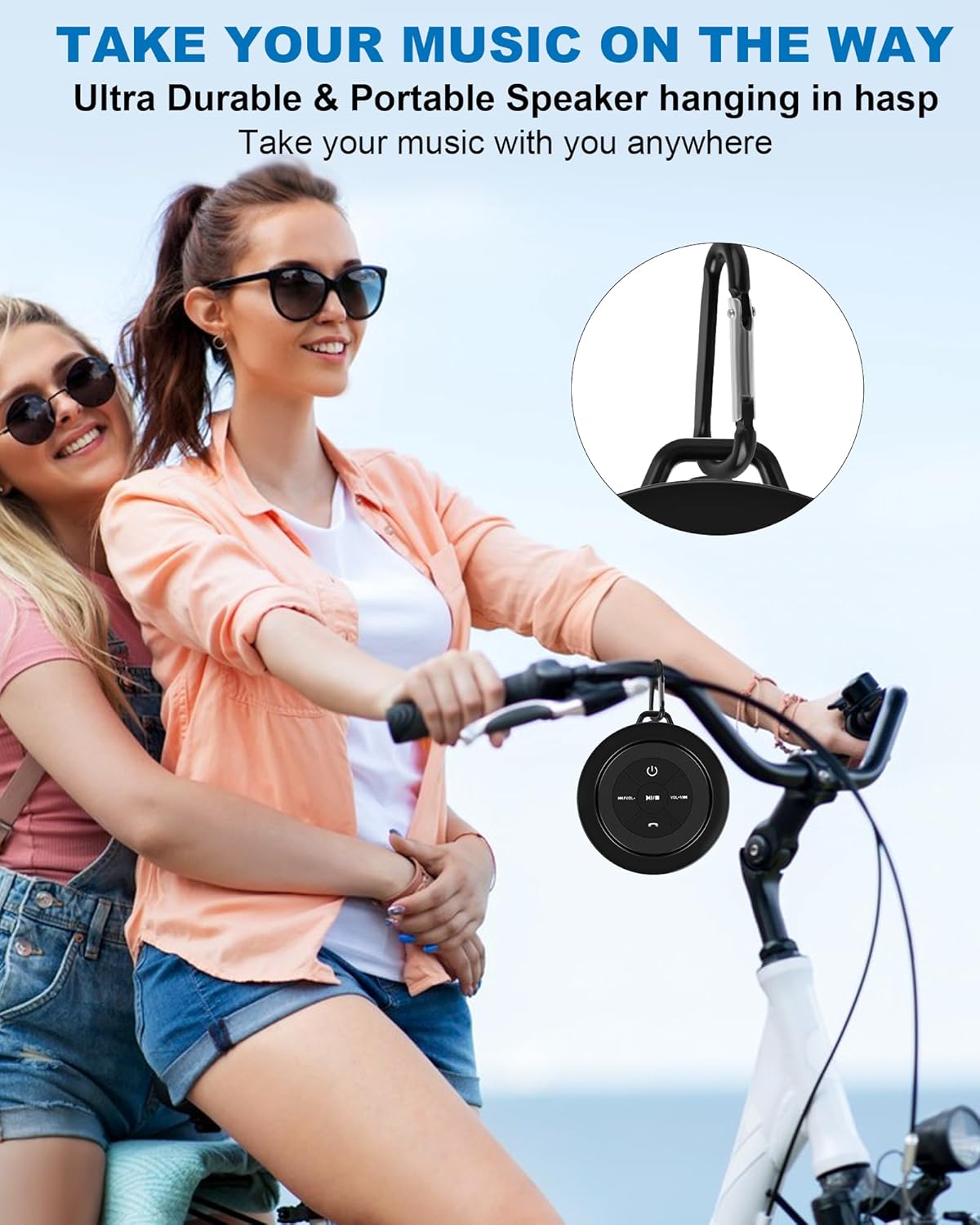 Razobws IP67 Bluetooth Shower Speaker, Portable Bluetooth Speakers, Waterproof Wireless Speaker with Suction Cup