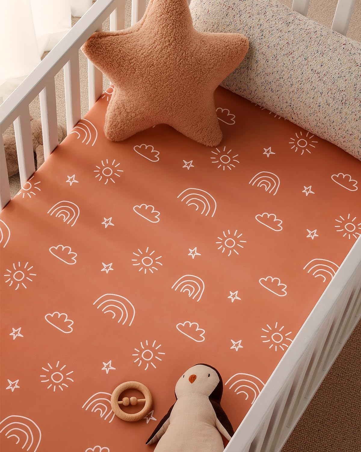 Yoofoss Baby Crib Sheets - Ultra Soft 2-Pack Fitted Sheets for Standard Crib & Toddler Mattress | Animal World Design, 52x28