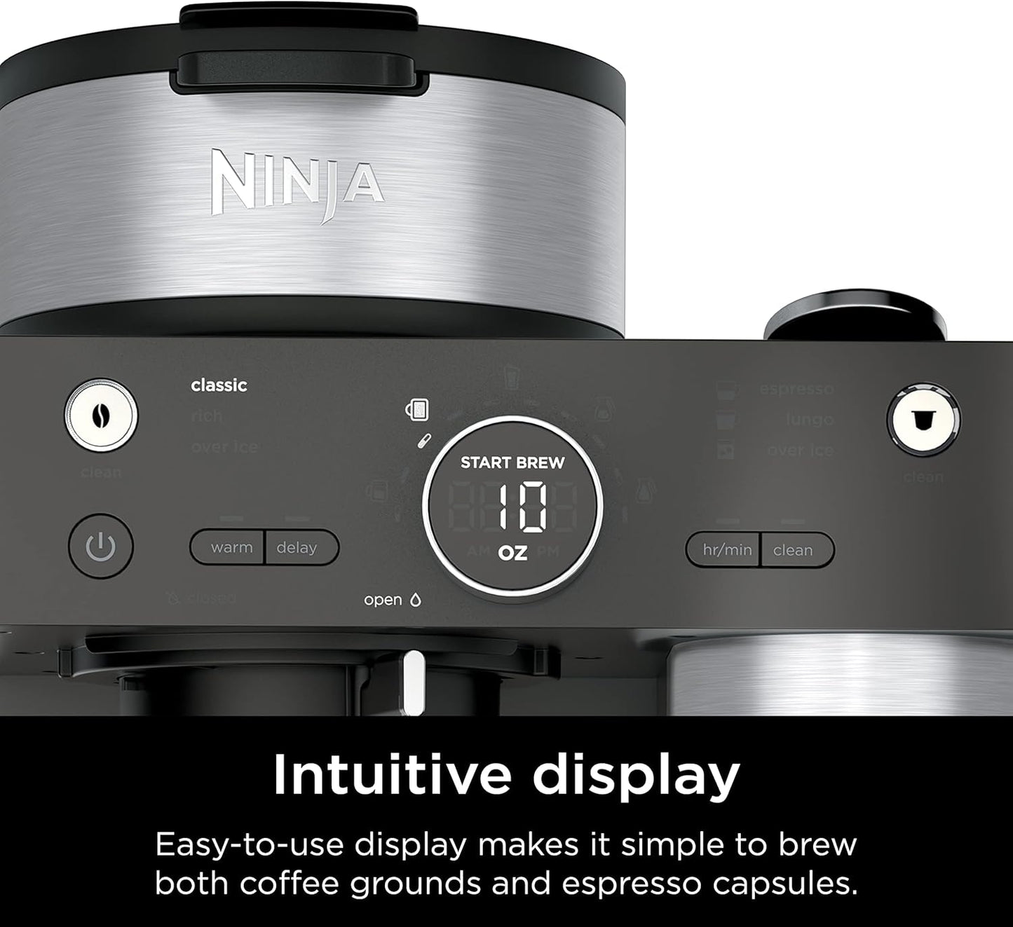 Ninja Espresso Maker - 3 Brew Styles, Single-Serve & Nespresso Compatible - Built-In Frother, Black