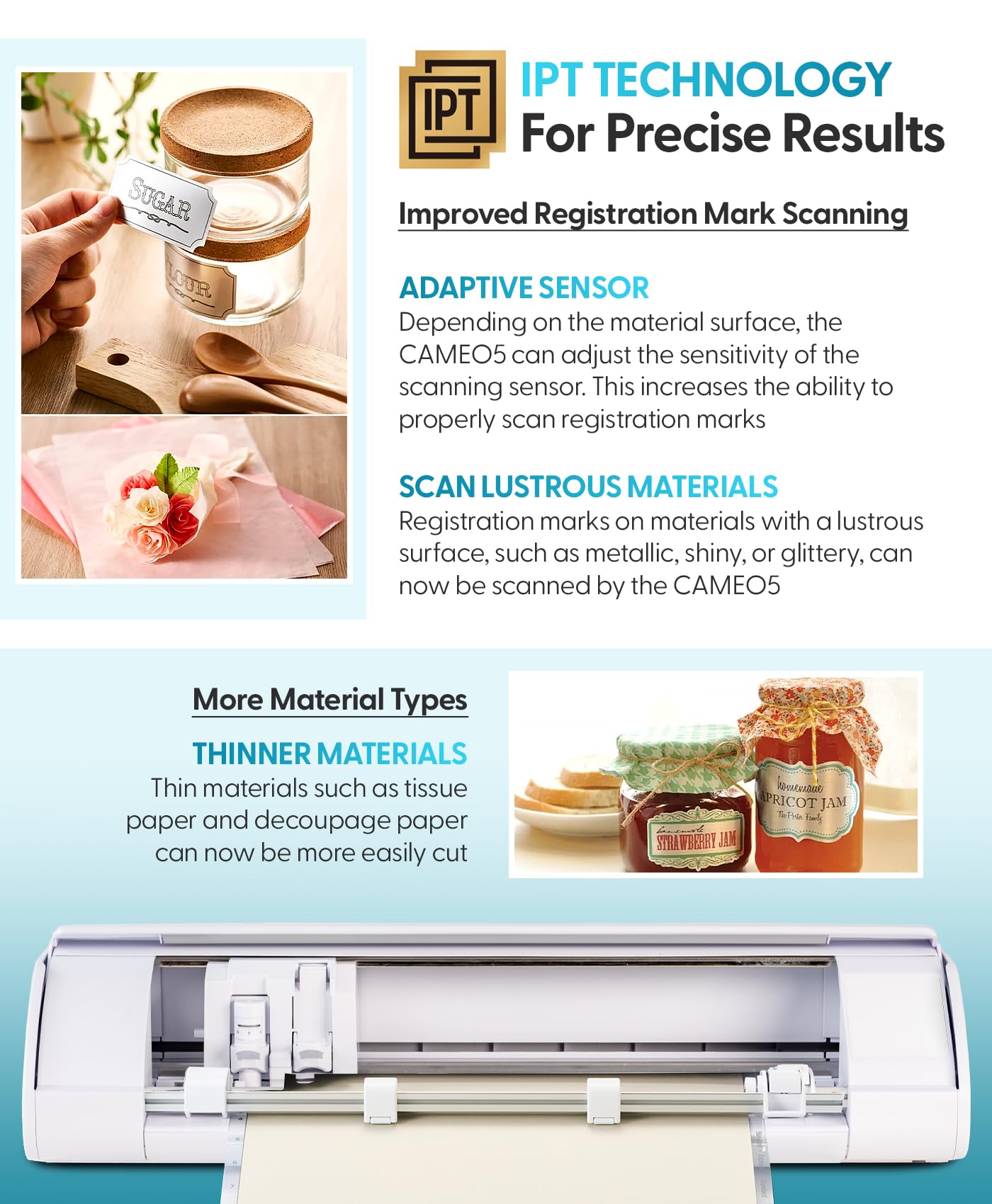 Silhouette America Cameo 5 Alpha (α) - Smart Cutting Machine for Print & Cut - Quiet Operation with AutoBlade, Studio Software, Cutting Mat- Vinyl, Paper & Fabric Compatible - Classic White