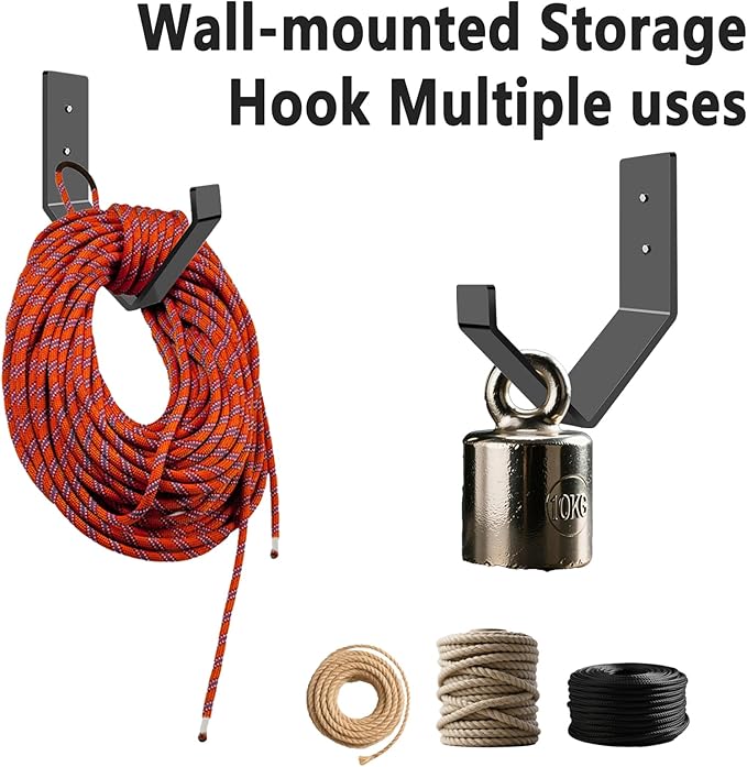 Battle Rope Wall Anchor Kit,Set with 1 Heavy Duty Battle Rope Wall Anchor and 1 Storage Hook,Battle Rope Wall Mount for Home Gym Training