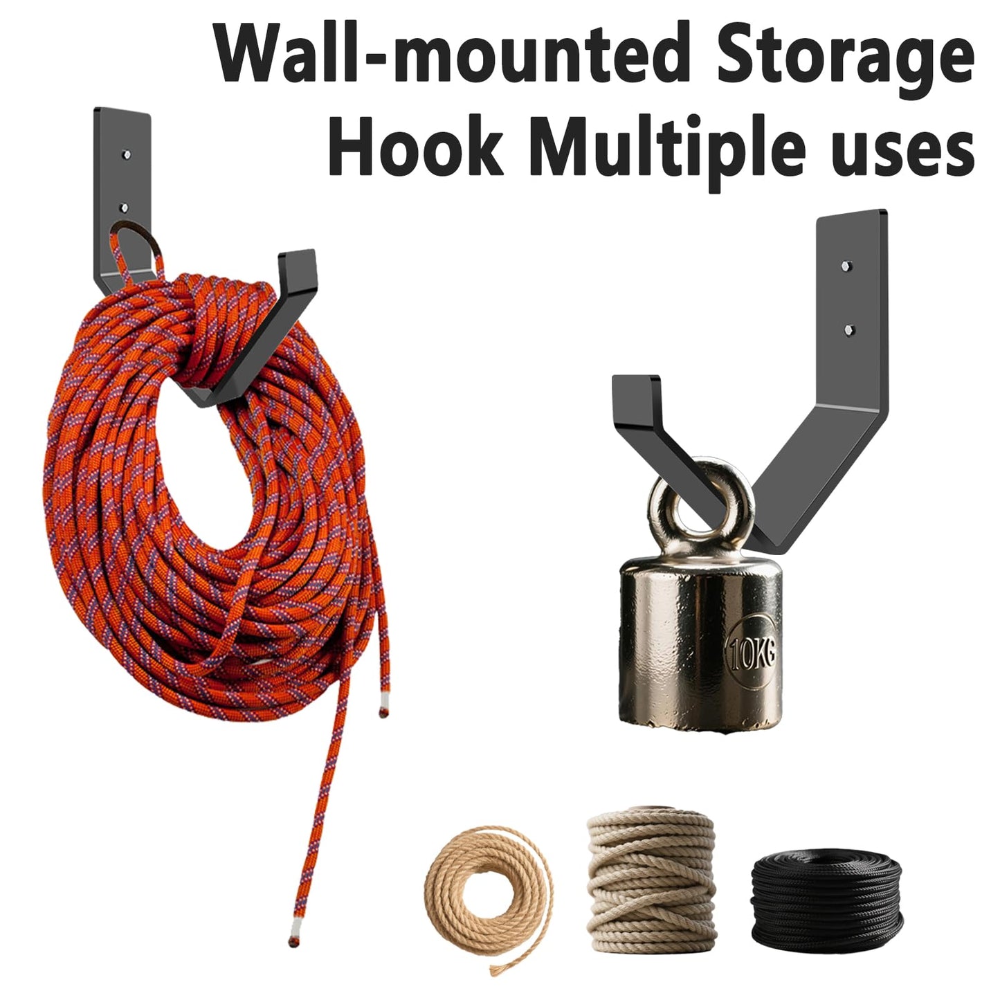 Lealan Heavy Duty Battle Rope Wall Anchor Kit with 1 Storage Hook, Wall Mount for Home Gym Training